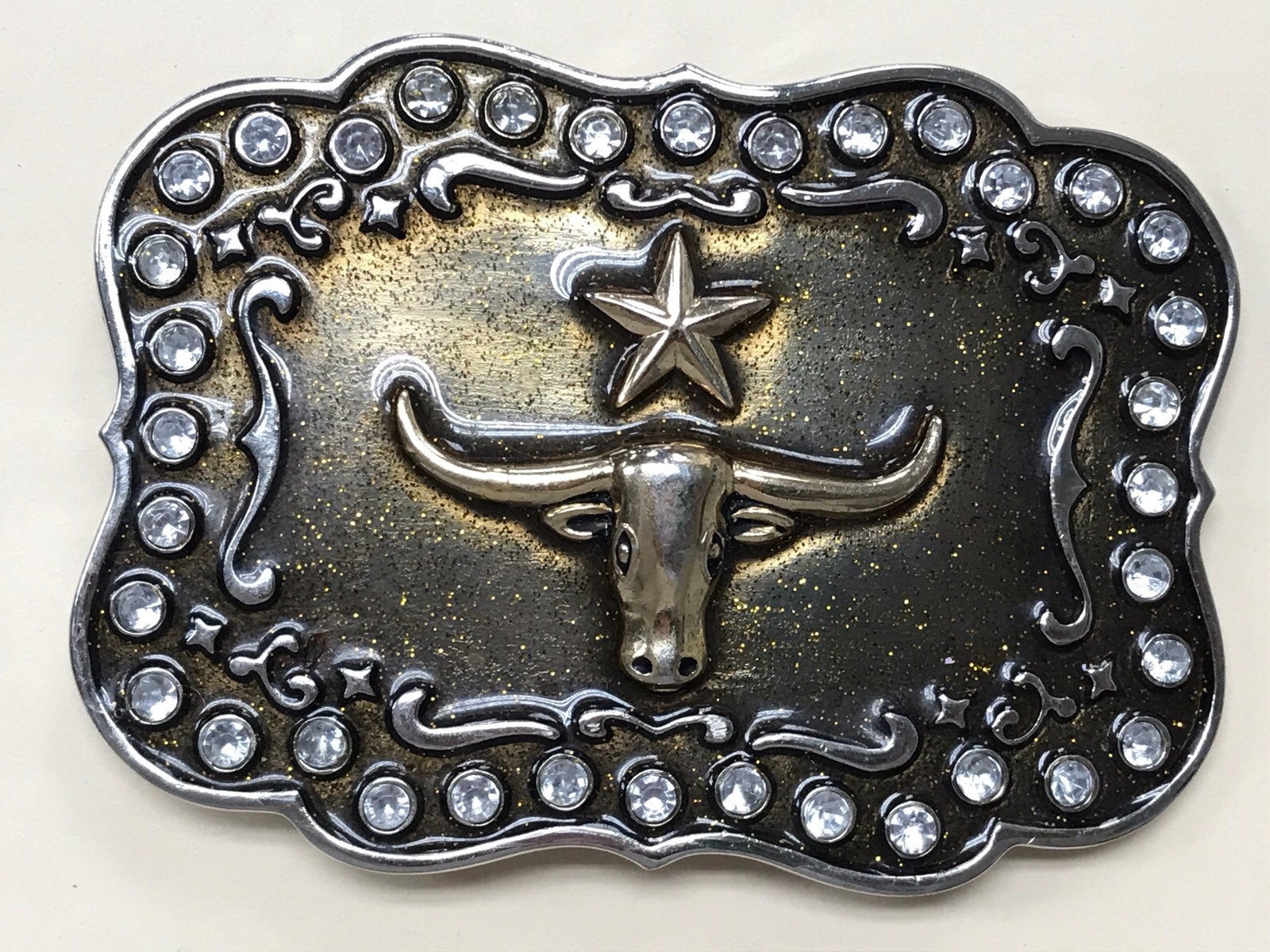 Vintage Western Belt Buckle TEXAS STEER COW SKULL Classico Italia, Cowboy!