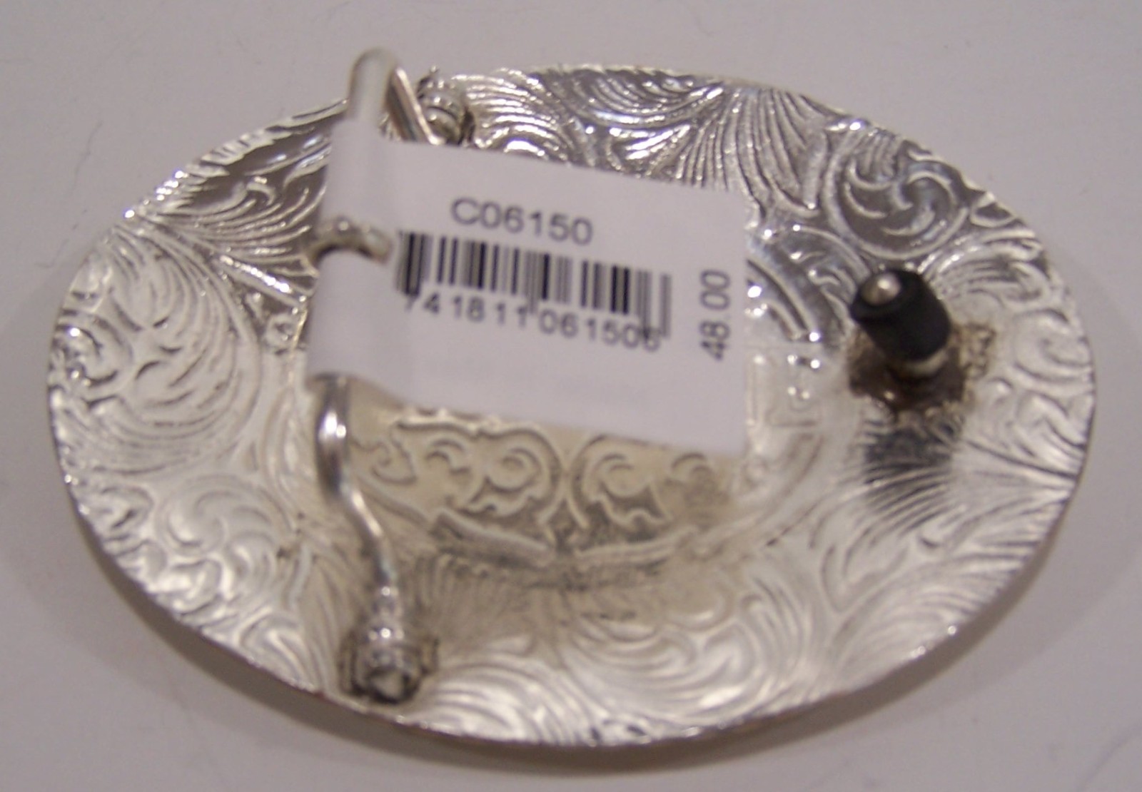 Crumrine Western Belt Buckle Bull Rider Rope Edge Silver Bronze C06150