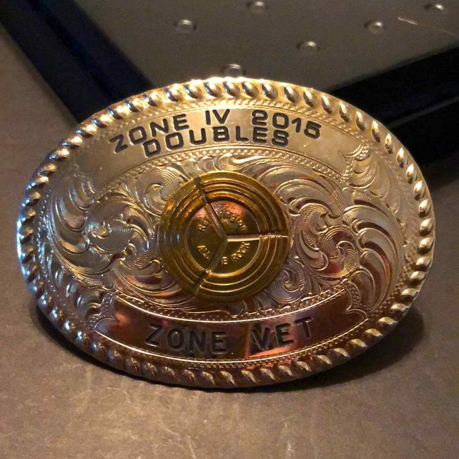 Wage’s Wages Texas Shooting Gun Clay Trap Vet Doubles Belt Buckle