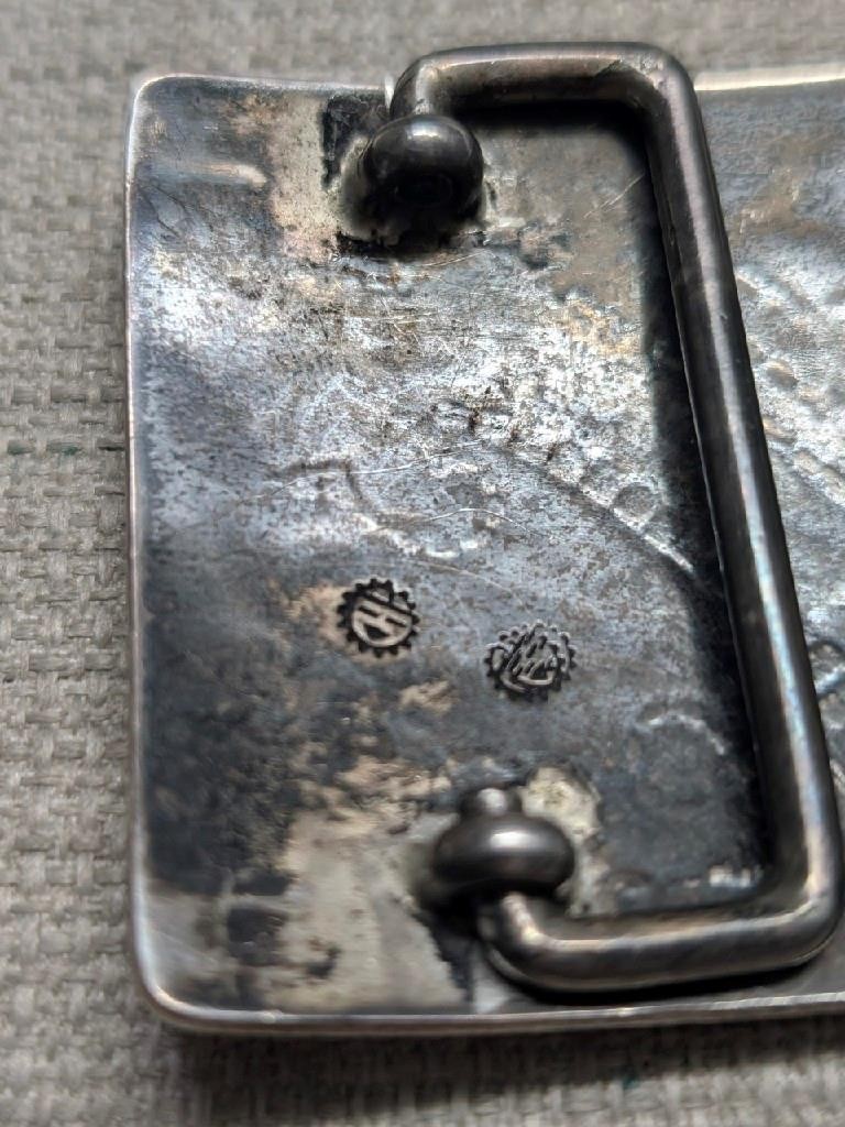 vintage HOPI belt buckle NATIVE AMERICAN INDIAN zuni MCBRIDE sterling silver