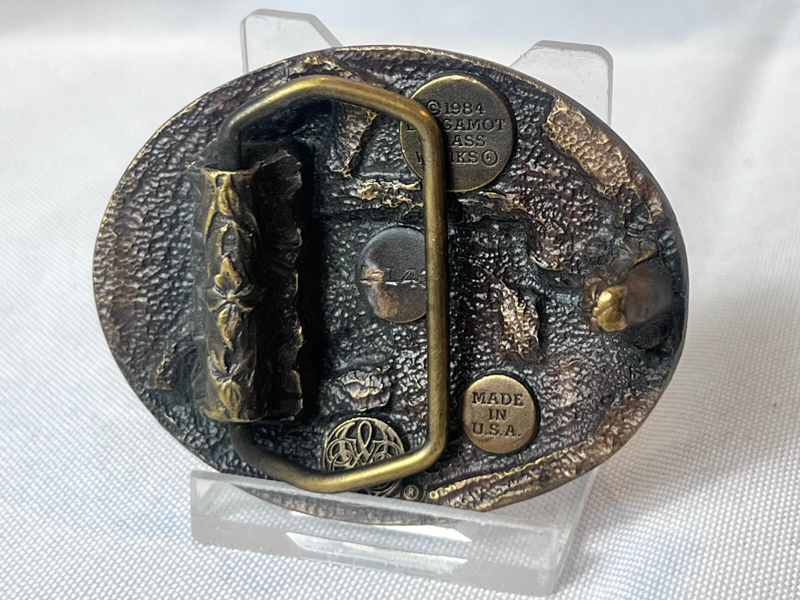 1984 Belt Buckle Bergamot Brass Works Train Steam Locomotive L-143 Rail Road