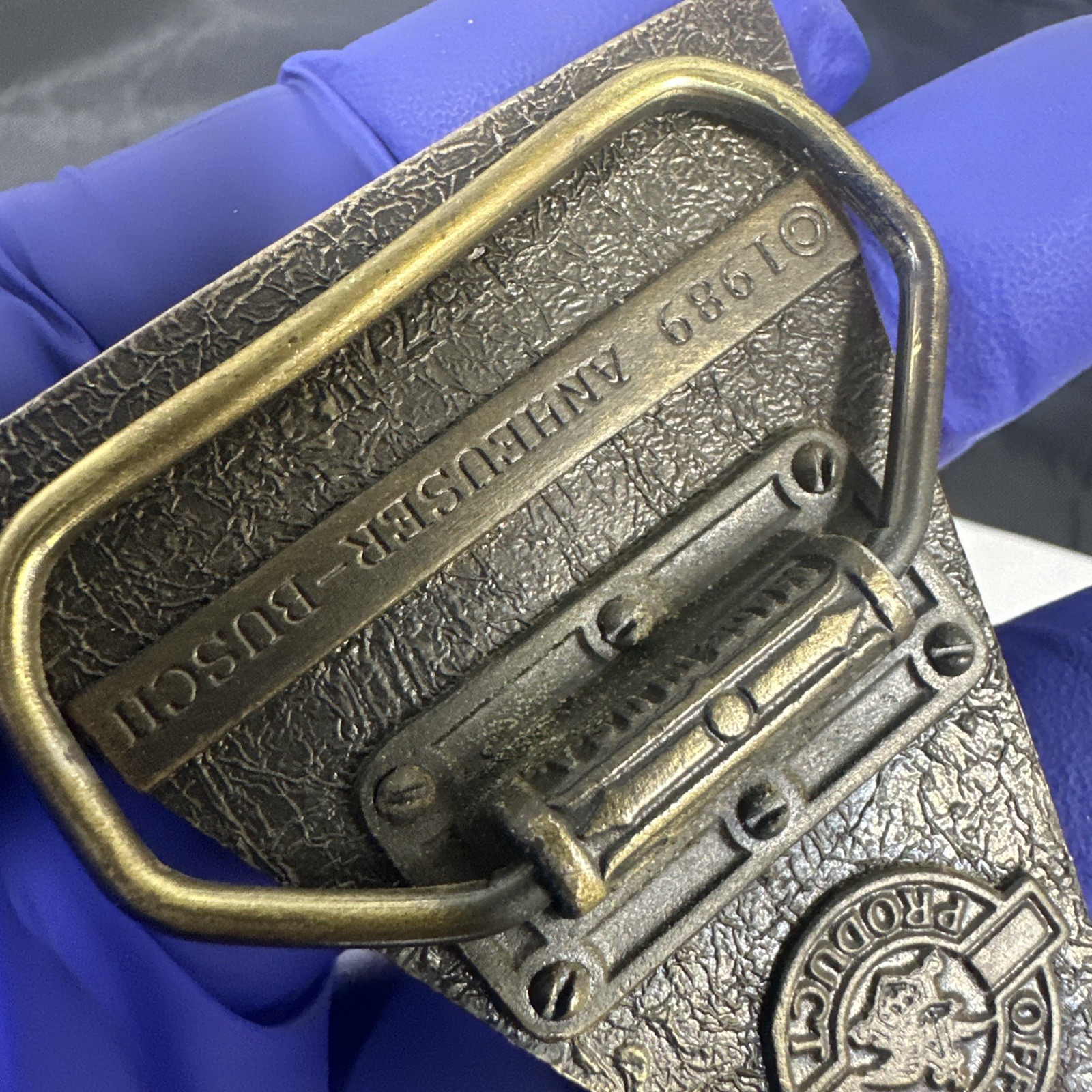 2 Belt buckles Budweiser Clydesdales USA Bergamot Great American 1989