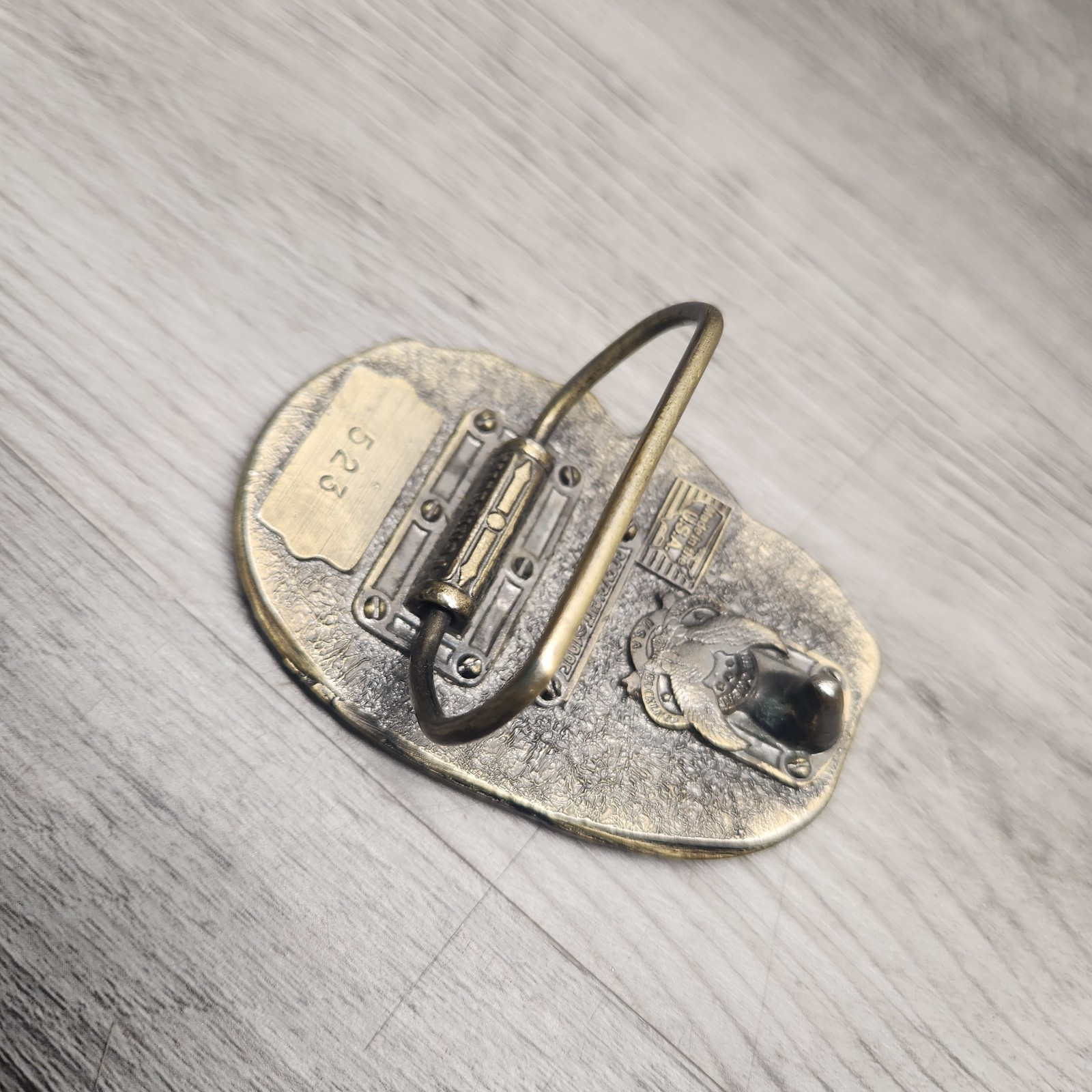 I&rsquo;d Rather be Fishing 1985 Great American Brass Metal Belt Buckle