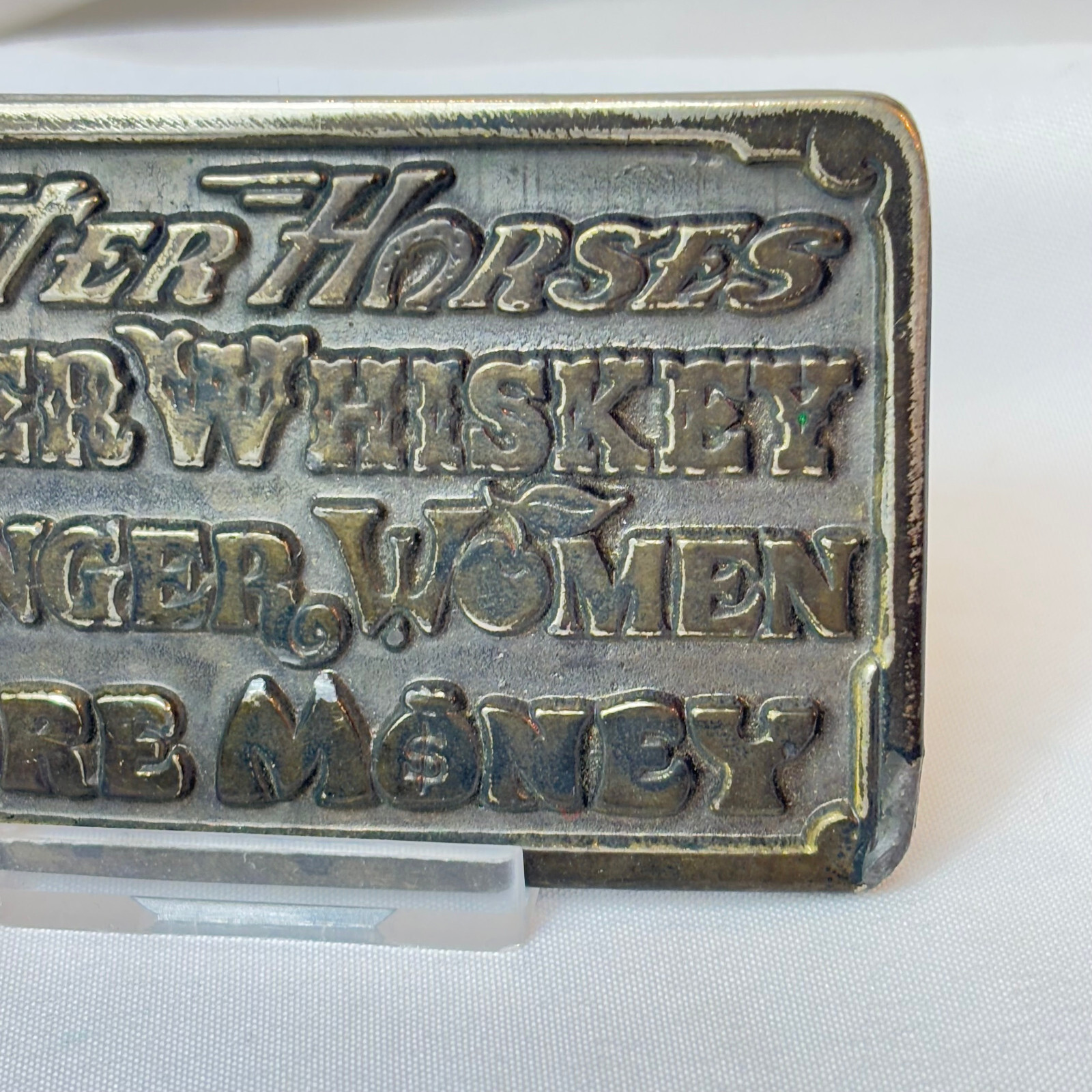 1977 Great American Buckle Co Belt Buckle Faster Older Younger More #750