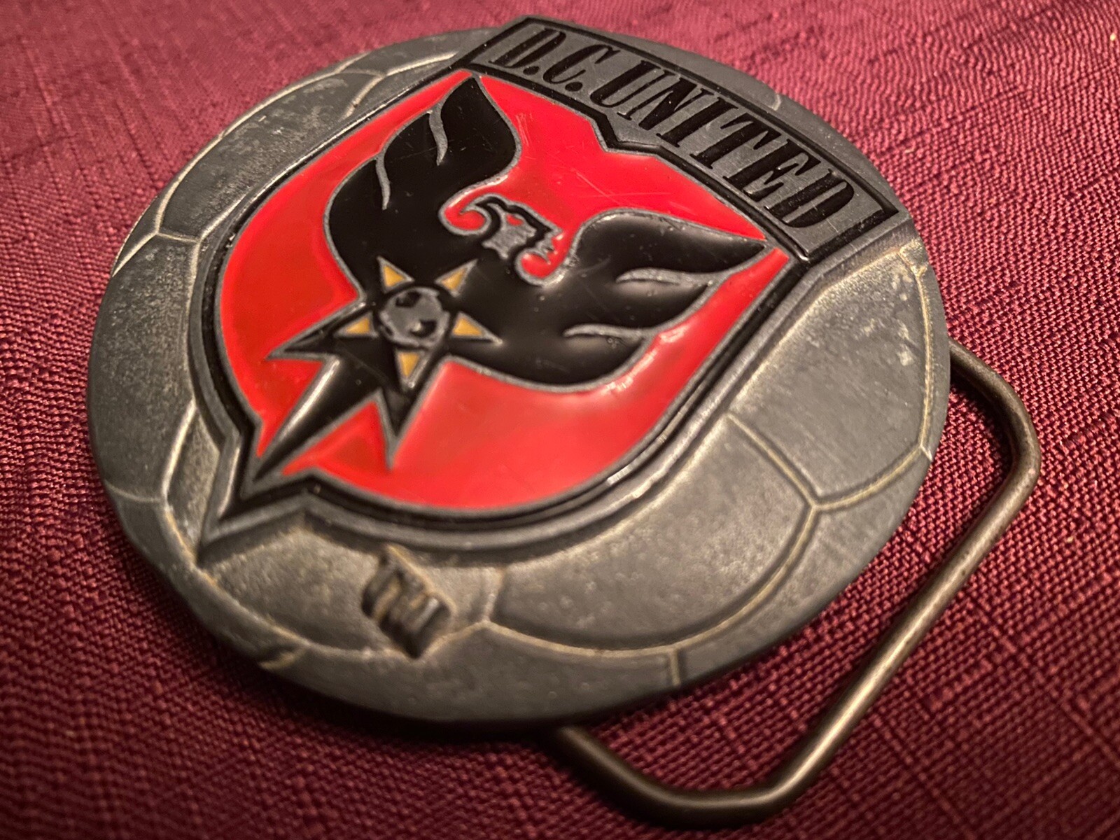 D.C. United Logo Belt Buckle Silver Pewter Soccer Ball Fanatics Tifo Culture