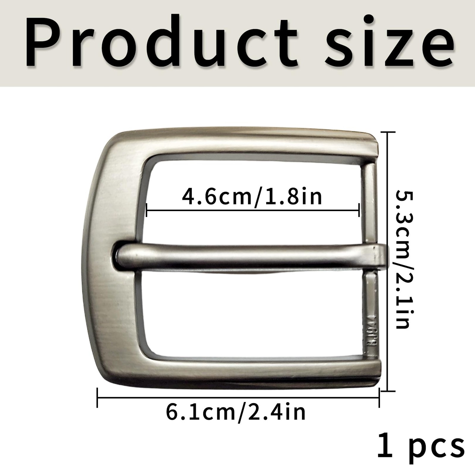 Belt Buckle Men&rsquo;s,40mm Single Prong Square Replacement Buckle Zinc Leg…
