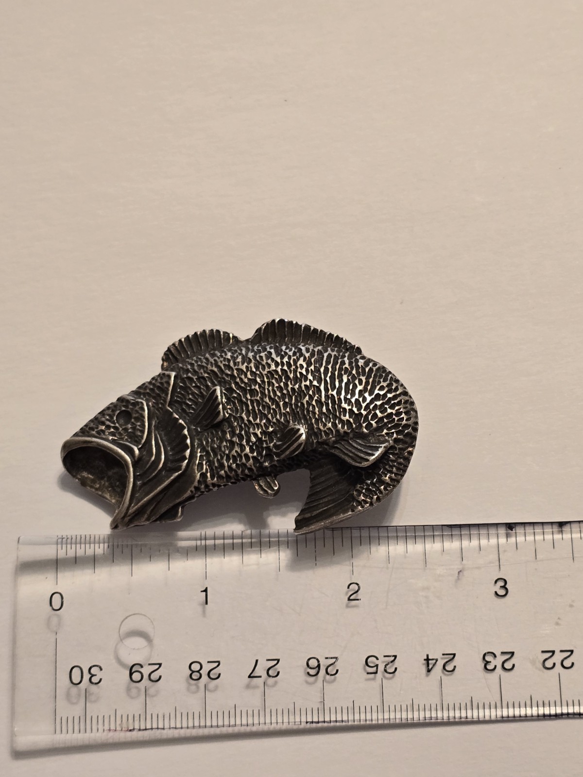 Largemouth Large Mouth Bass Sterling Silver 925 Belt Buckle Big Fish Detailed