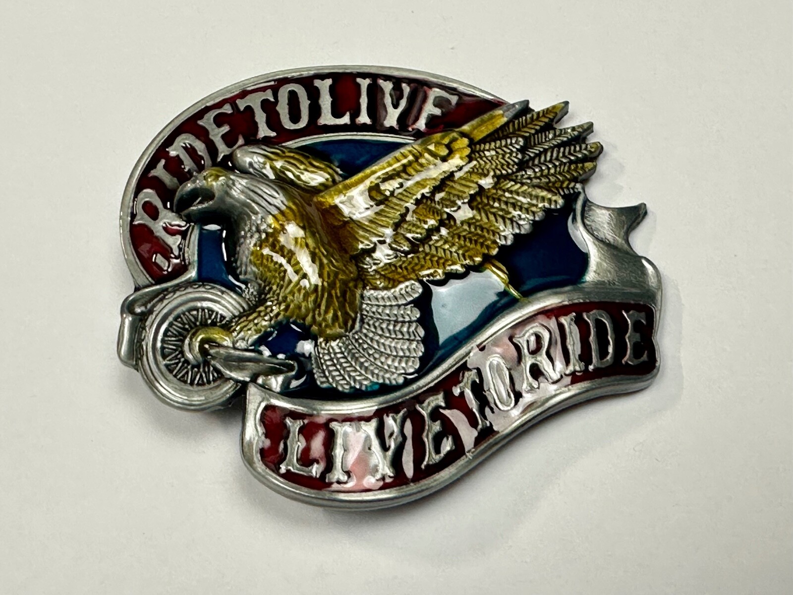 Live To Ride, Ride To Live Bikers Way Of Life Motorcycle Eagle New Belt Buckle