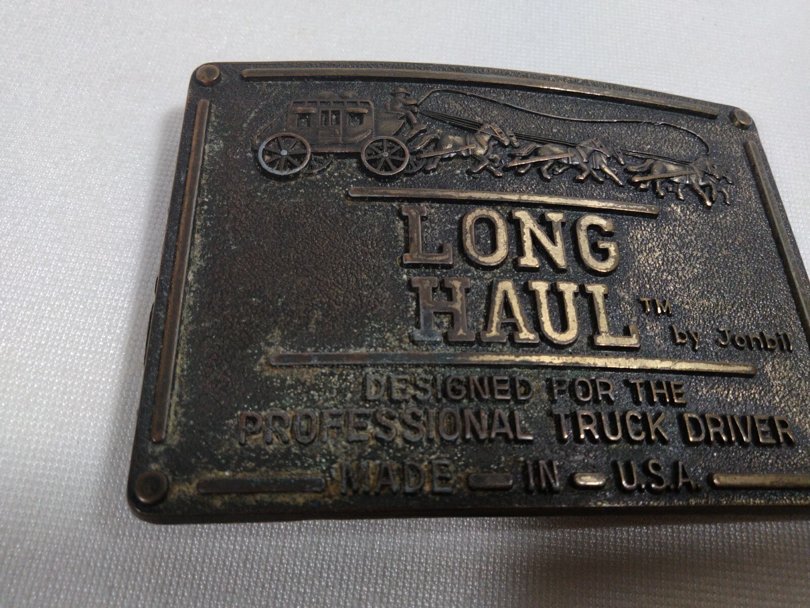 Vintage Long Haul By Jonbil Professional Truck Driver Belt Buckle Made In U.S.A,