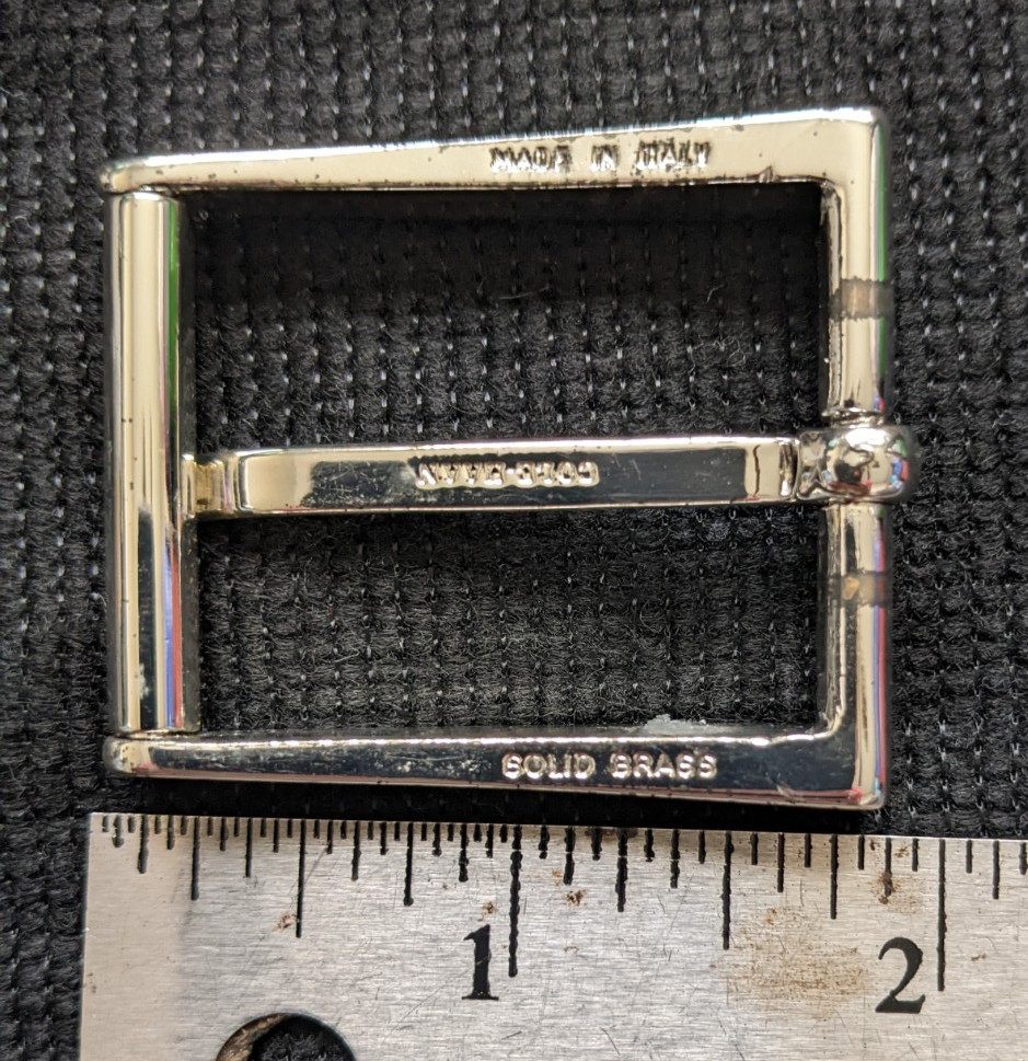 VTG GENUINE COLE HAAN ITALY MENs BELT BUCKLE METAL SOLID BRASS SILVER CHROME