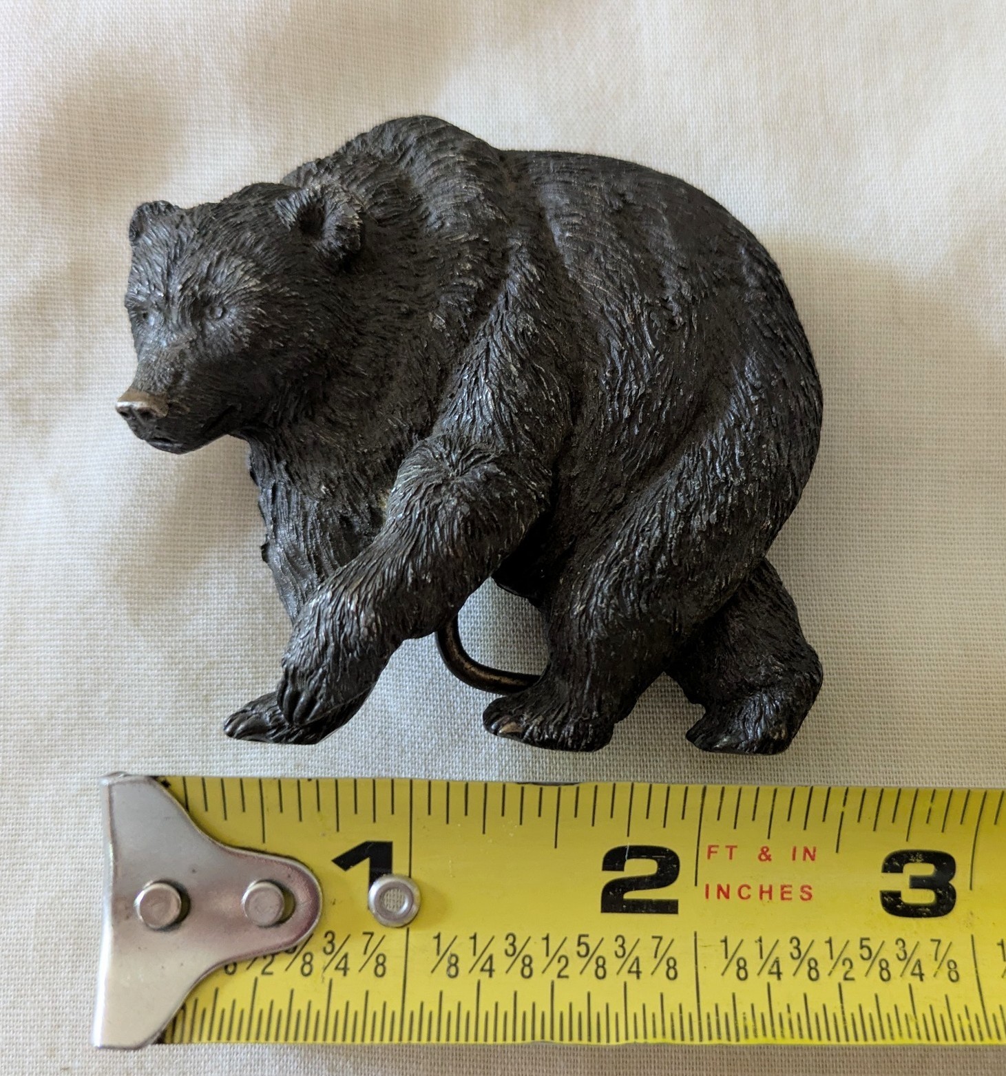 Bergamot Brass Works 1980 Grizzly Bear Brass Belt Buckle Mens Fits 1.5in G149