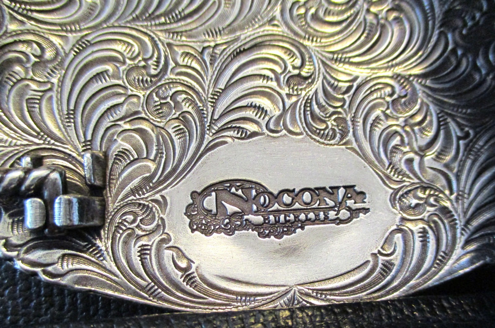 *Nocona Blazin Roxx Silver Plated Oval Cross Rhinestone Western Belt BUCKLE NEW!