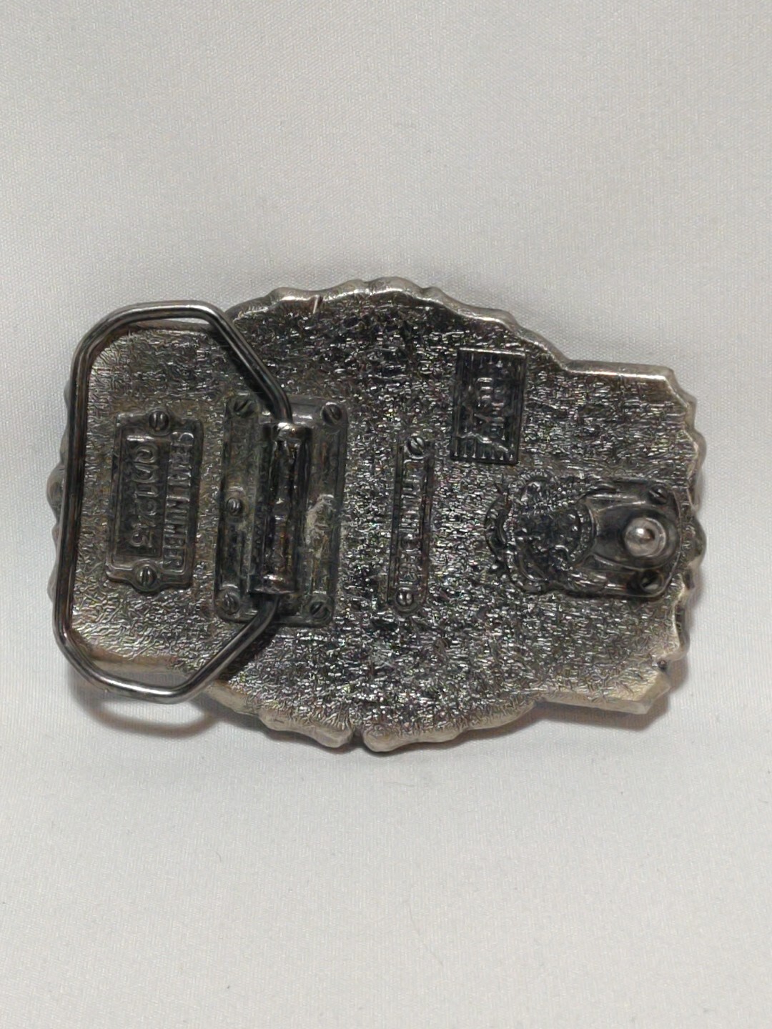 The Great American Buckle Company Belt Buckle Eagle Silver Toned Metal & Enamel