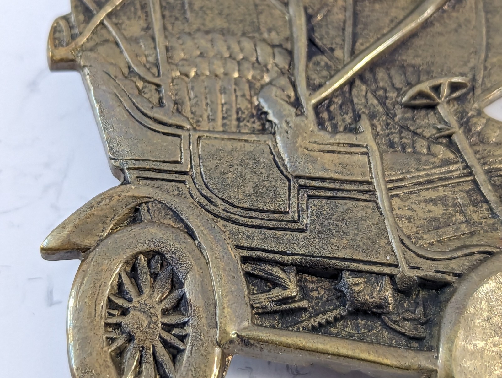 Vintage Automobile Antique Car Shaped Model A Solid Brass Belt Buckle