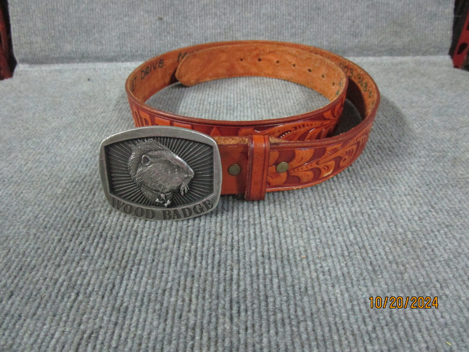 Vintage Wood Badge Pewter Boy Scout Belt Buckle & 05 National Jamboree Belt