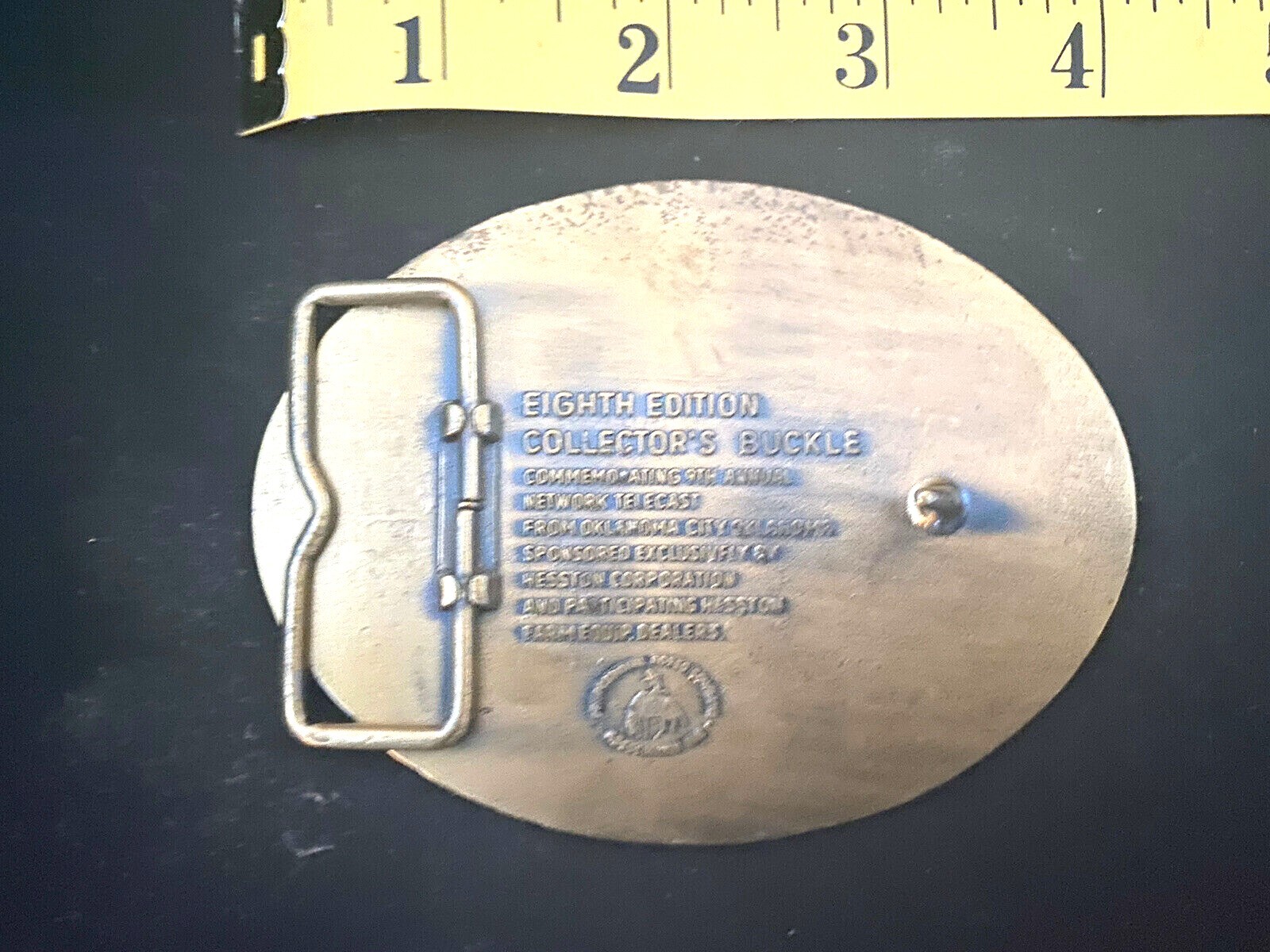 Vintage 1982 Hesston Rodeo Eight Edition Collector&rsquo;s Belt Buckle Solid Brass