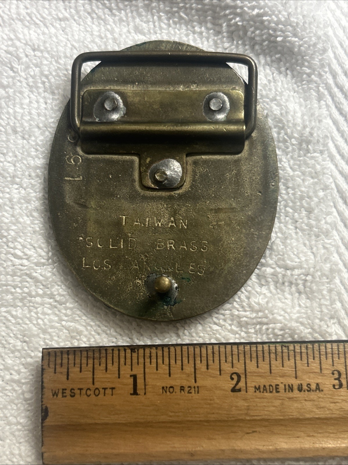 Super Jeep 4 Wheel Drive 1970s Solid Brass Vintage Belt Buckle