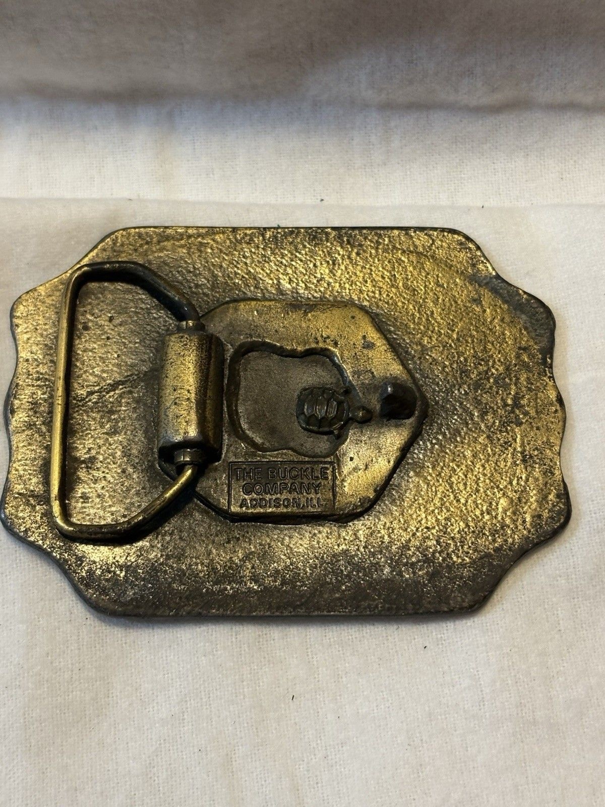 VTG Trumbull Ct. America&rsquo;s Heroes Fire Department Brass Belt Buckle Turtle