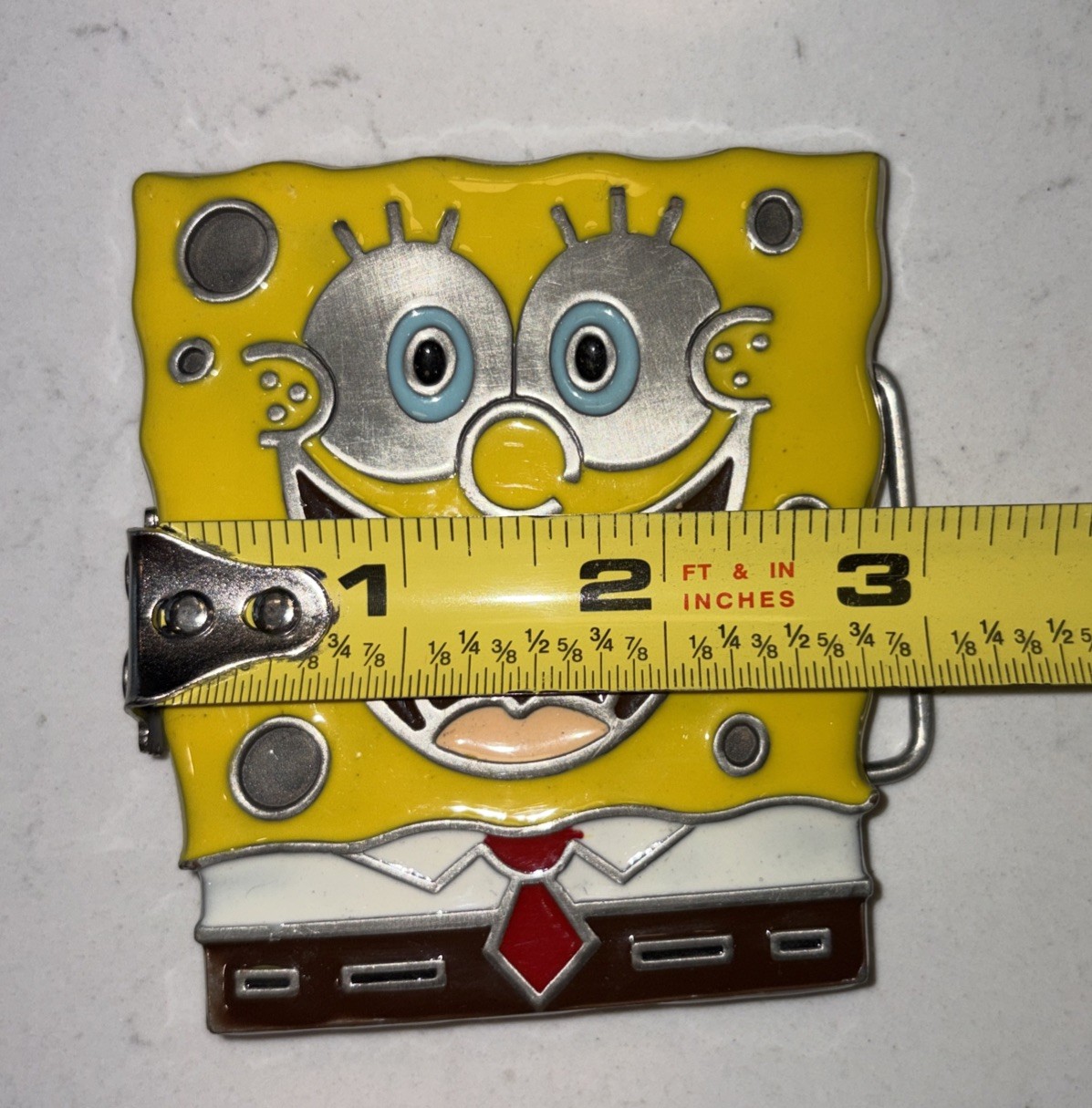 SpongeBob SquarePants Enamel Buckle Nickelodeon Cartoon Yellow Metal (B1-D16)