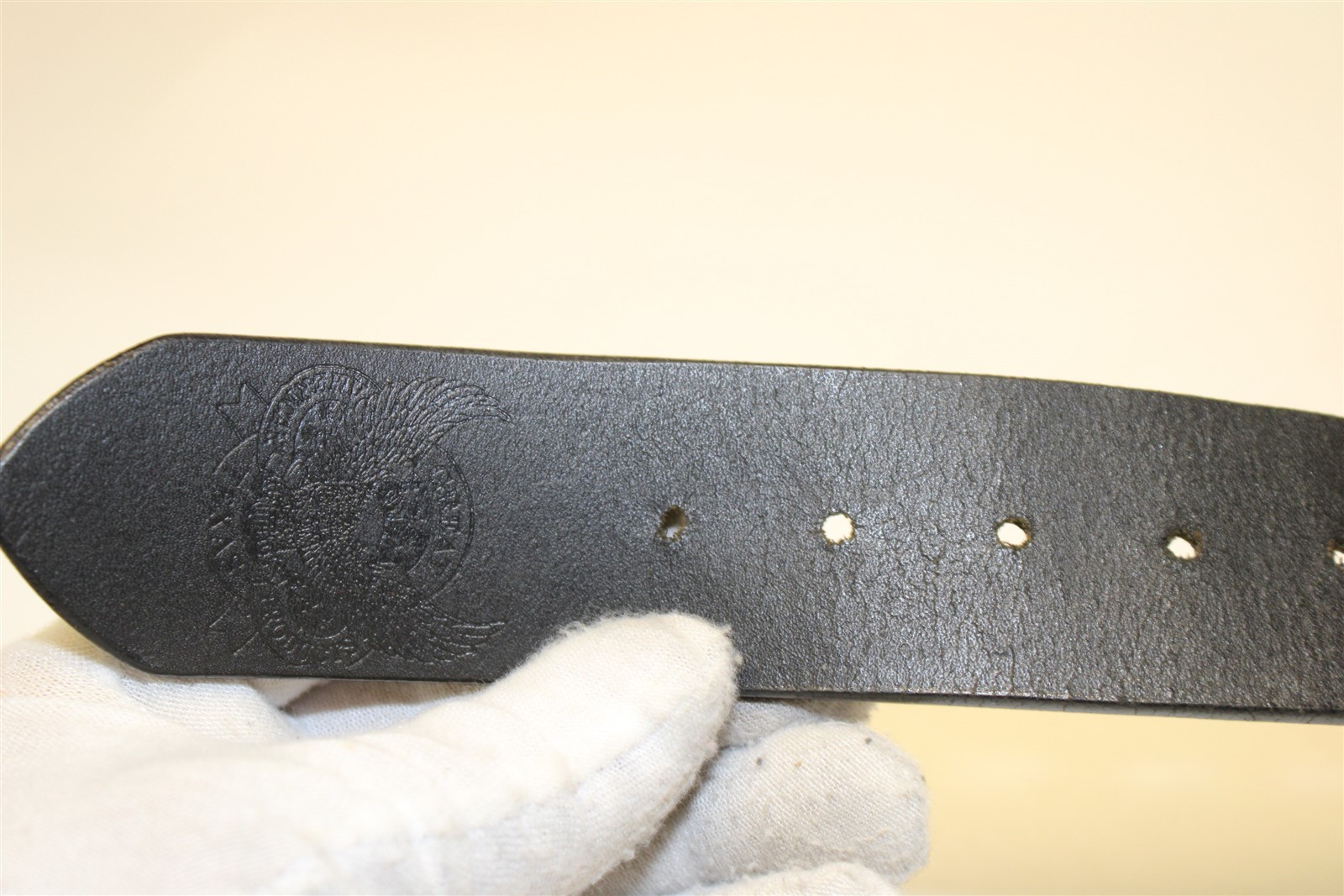 Bergamot Brass Works 1979 USA Made Motorcycle Belt Buckle 42-44 Leather Belt