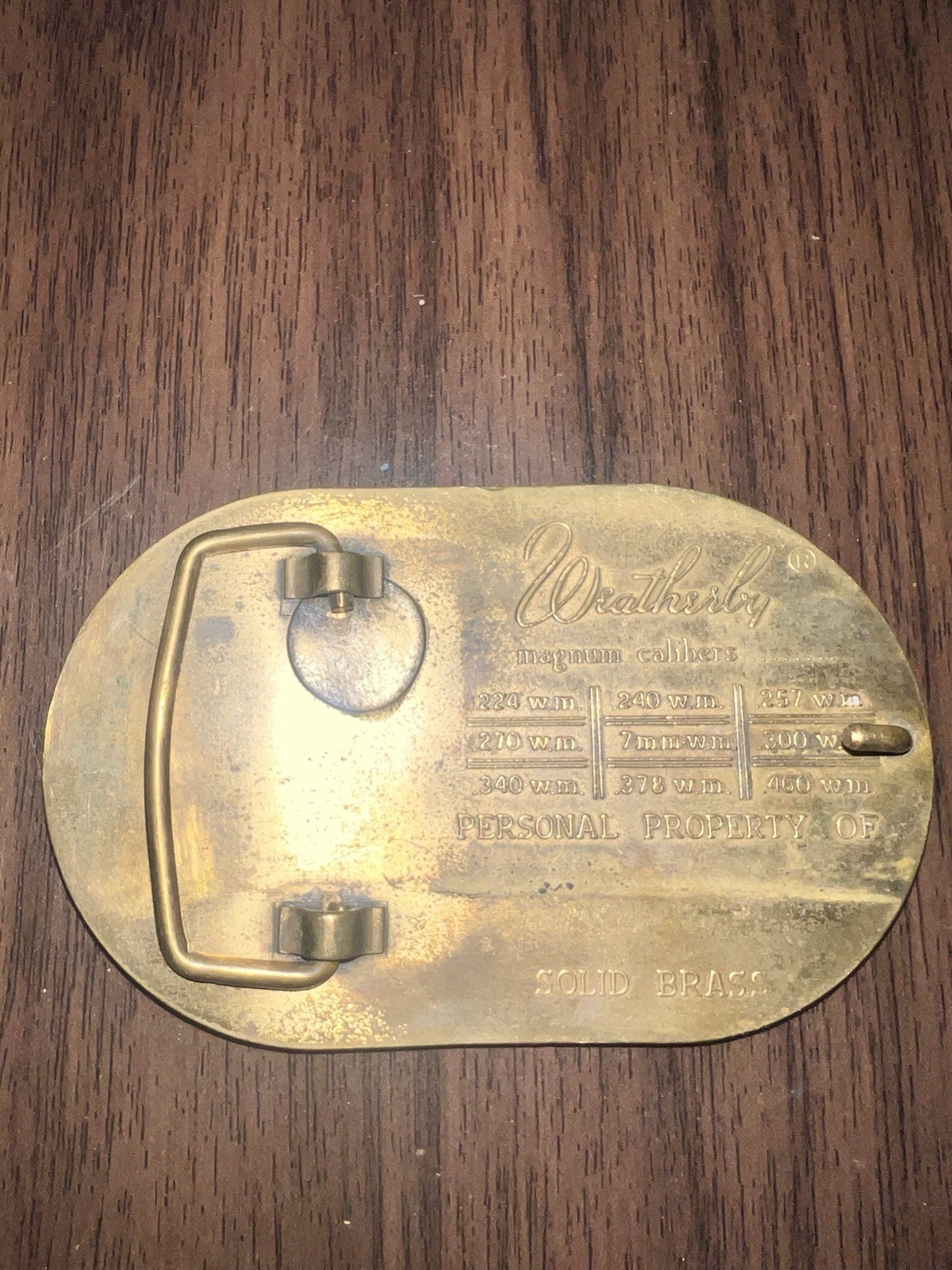 Weatherby Brass Belt Buckle Hunting Elephant Rifle ( symbol of superiority)