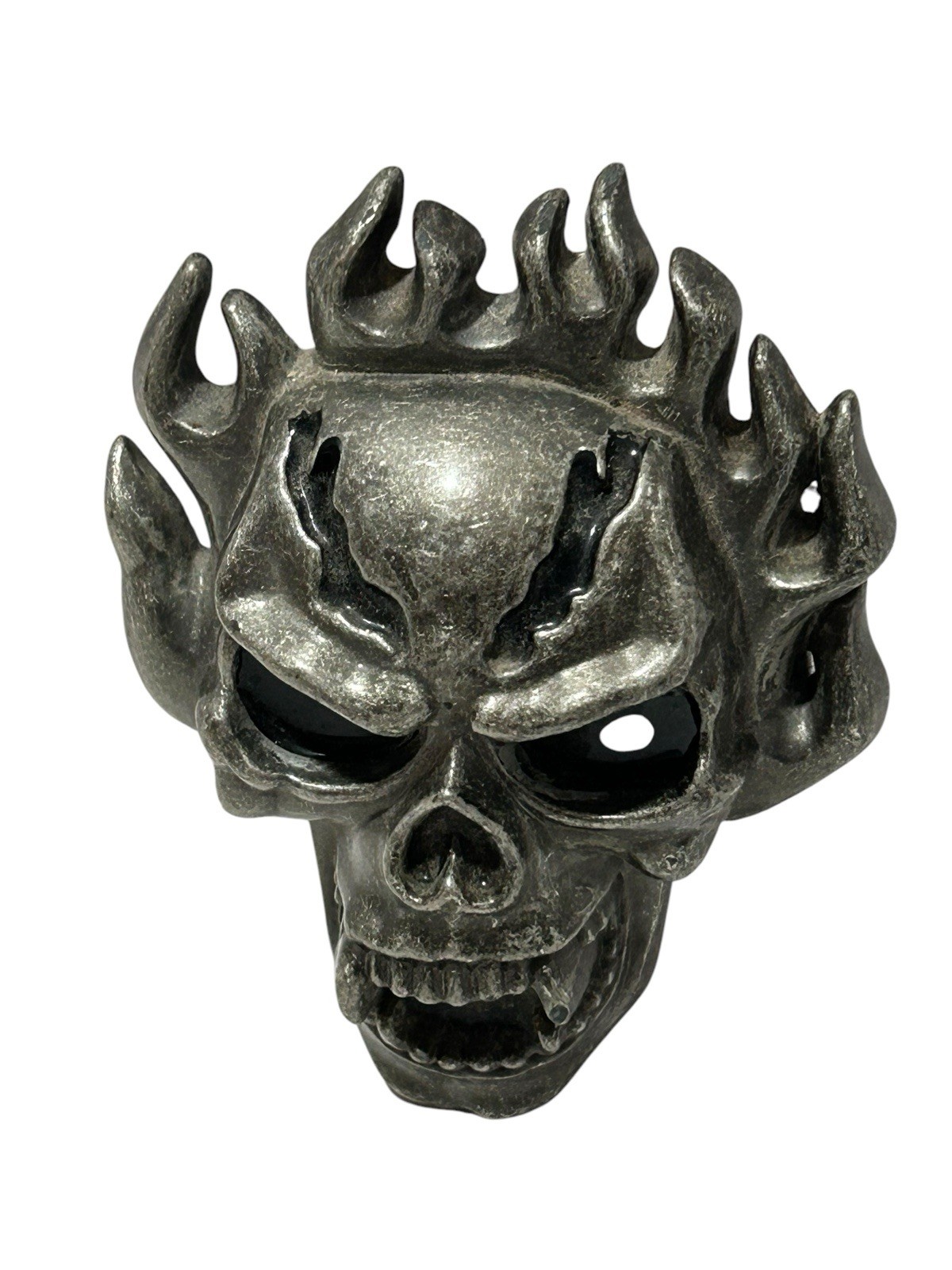 Skull Flaming Belt Buckle Fire Tattoo Goth Tribal Large Skeleton Scary Novelty