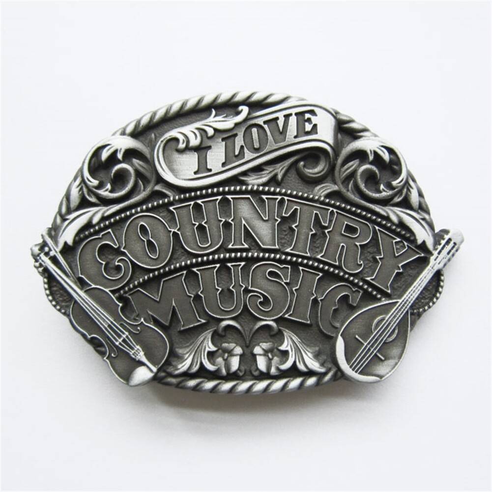 Antique Silver Western Wildlife Country Music Belt Buckle also Stock in the US