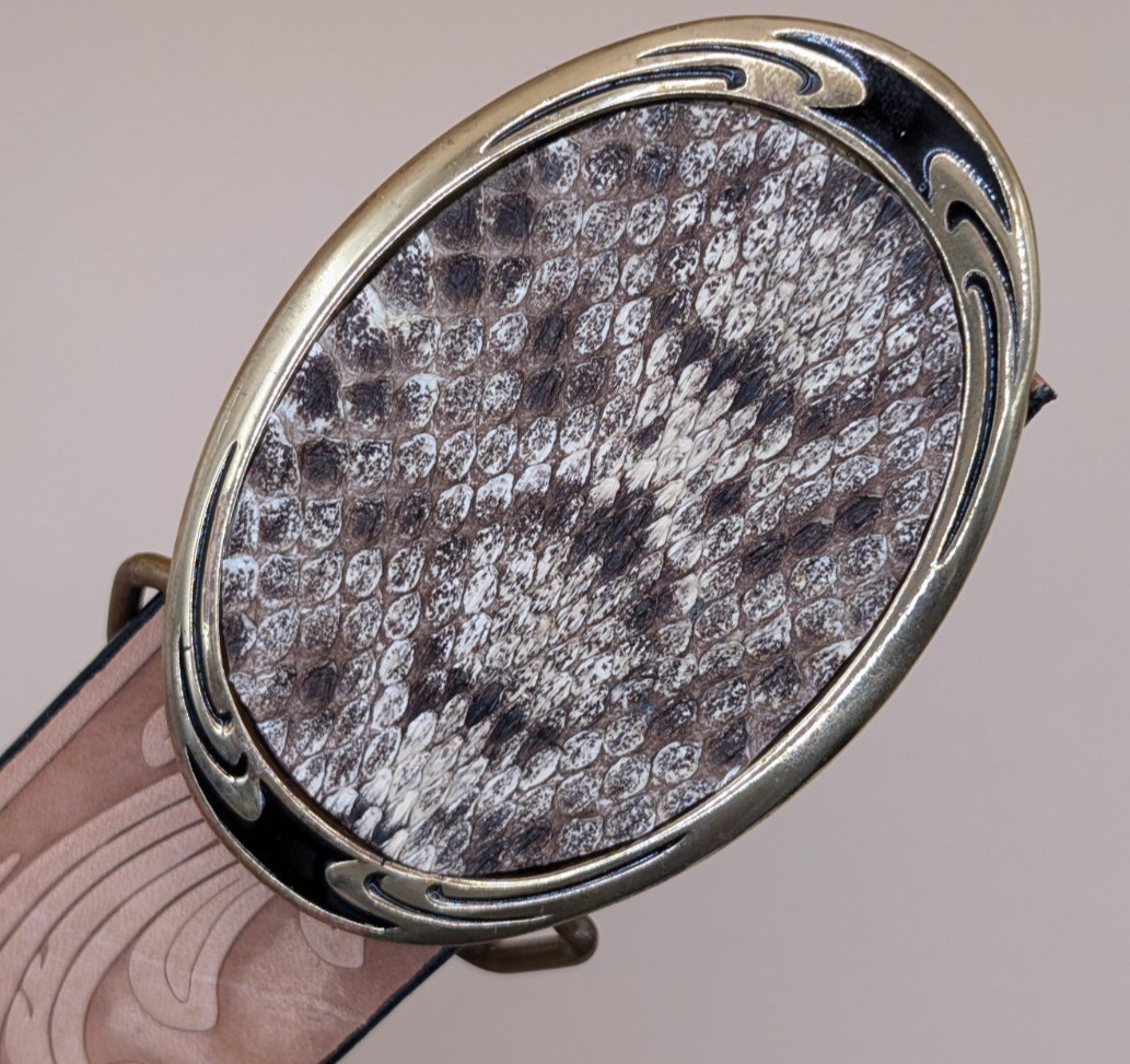 Real Eastern Rattlesnake Insert Belt Buckle made in USA