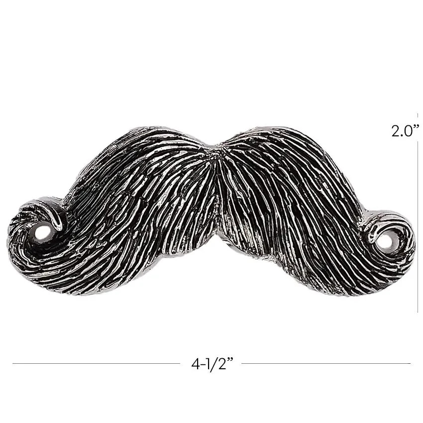 NEW Men Women Silver Metal Long Fashion Belt Buckle Big Mustache Shape Handlebar