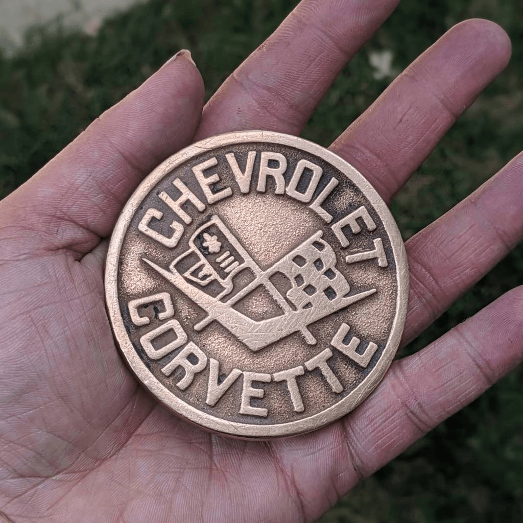 1970s Chevrolet Corvette Solid Brass Vintage Belt Buckle