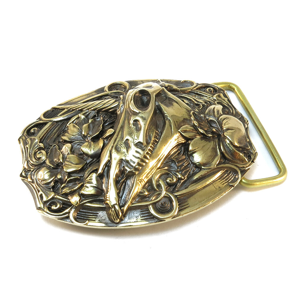 Belt Buckle « Unicorn », Immortal Beauty Belt Buckle, Unicorn with Flowers