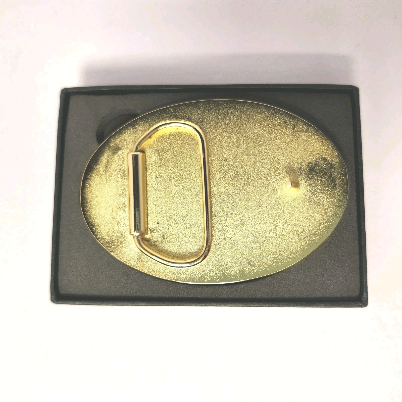 NRA Belt Buckle Golden Eagle 2010 Gold with Blue Background New in Original Box