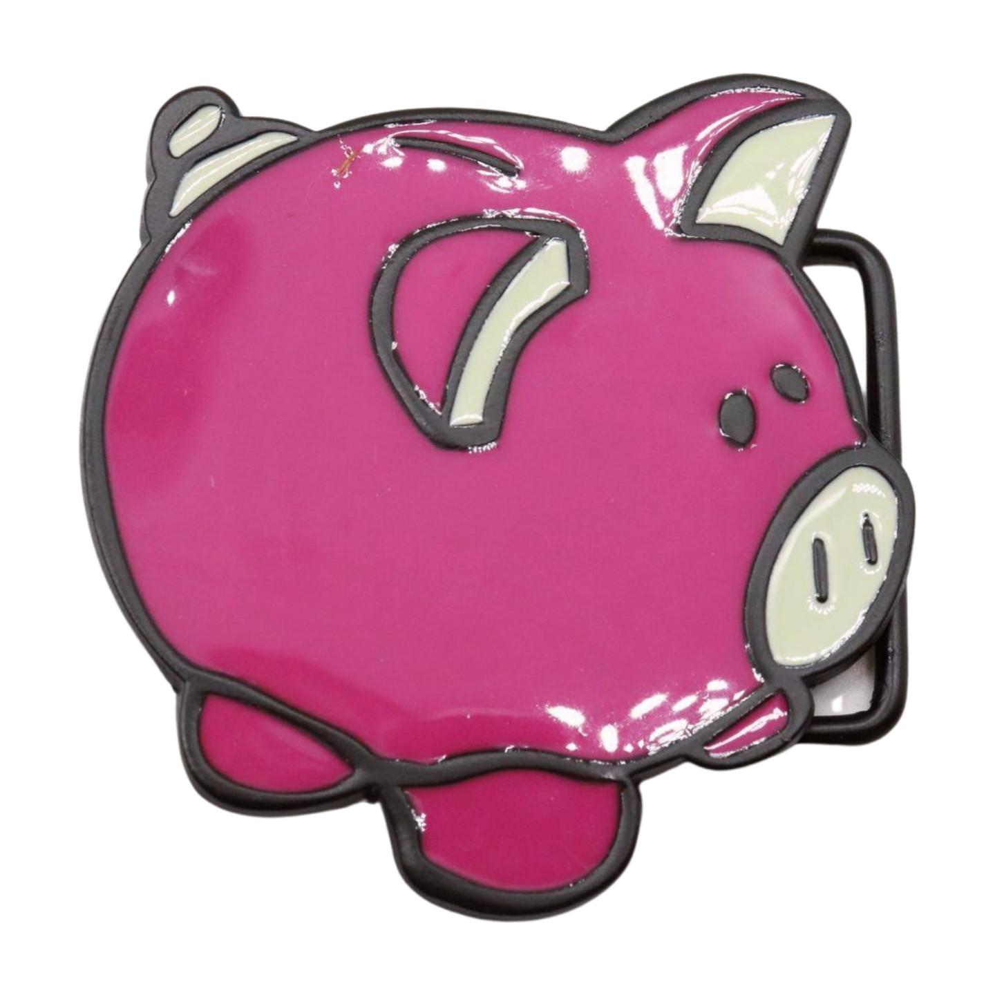 New Men Women Metal Belt Buckle Pink Piggy Bank Animation Cute Gift Present Cool
