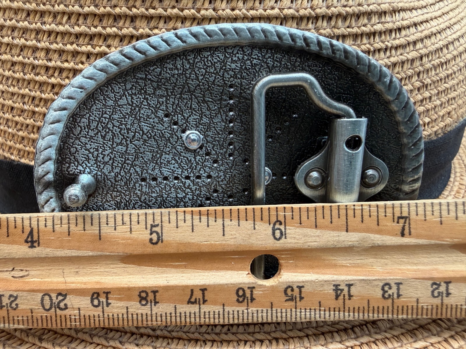 Western Cowboy Antique Engraved Initial J Rope Edge Oval Belt Buckle