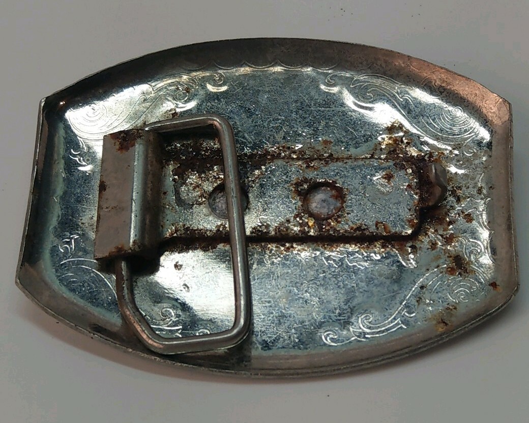 Vtg Silver Toned Horse Head Belt Buckle