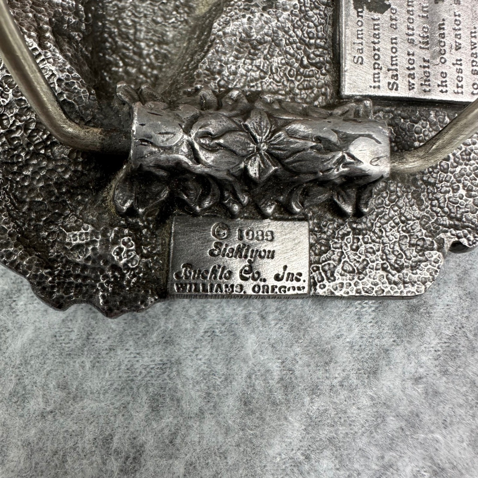 Vtg 1984 Siskiyou Buckle Co Salmon Fish Enameled Belt Buckle S-30 6.9 oz