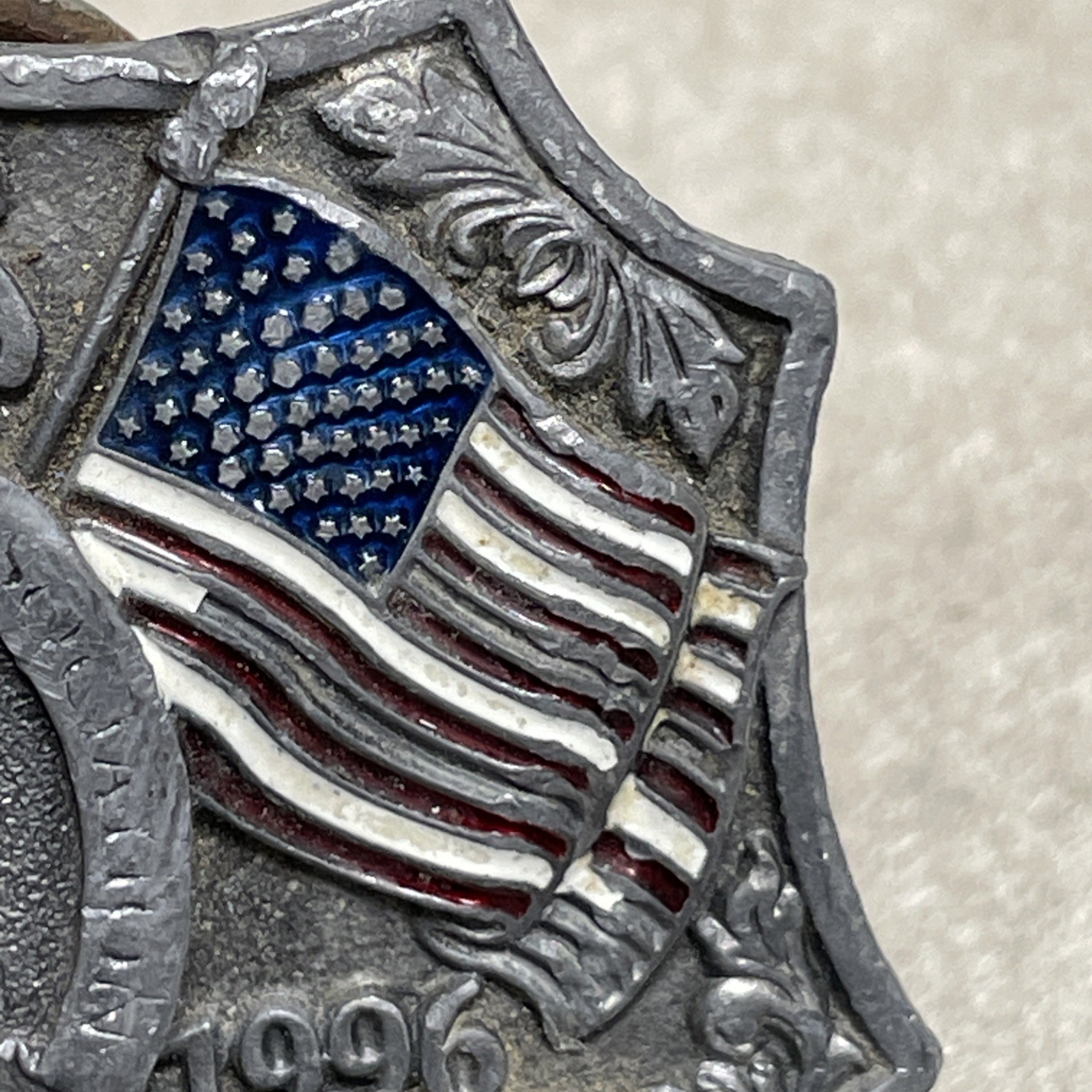 Used 125 Years National Rifle Association of America 1871-1996 Alloy Belt Buckle