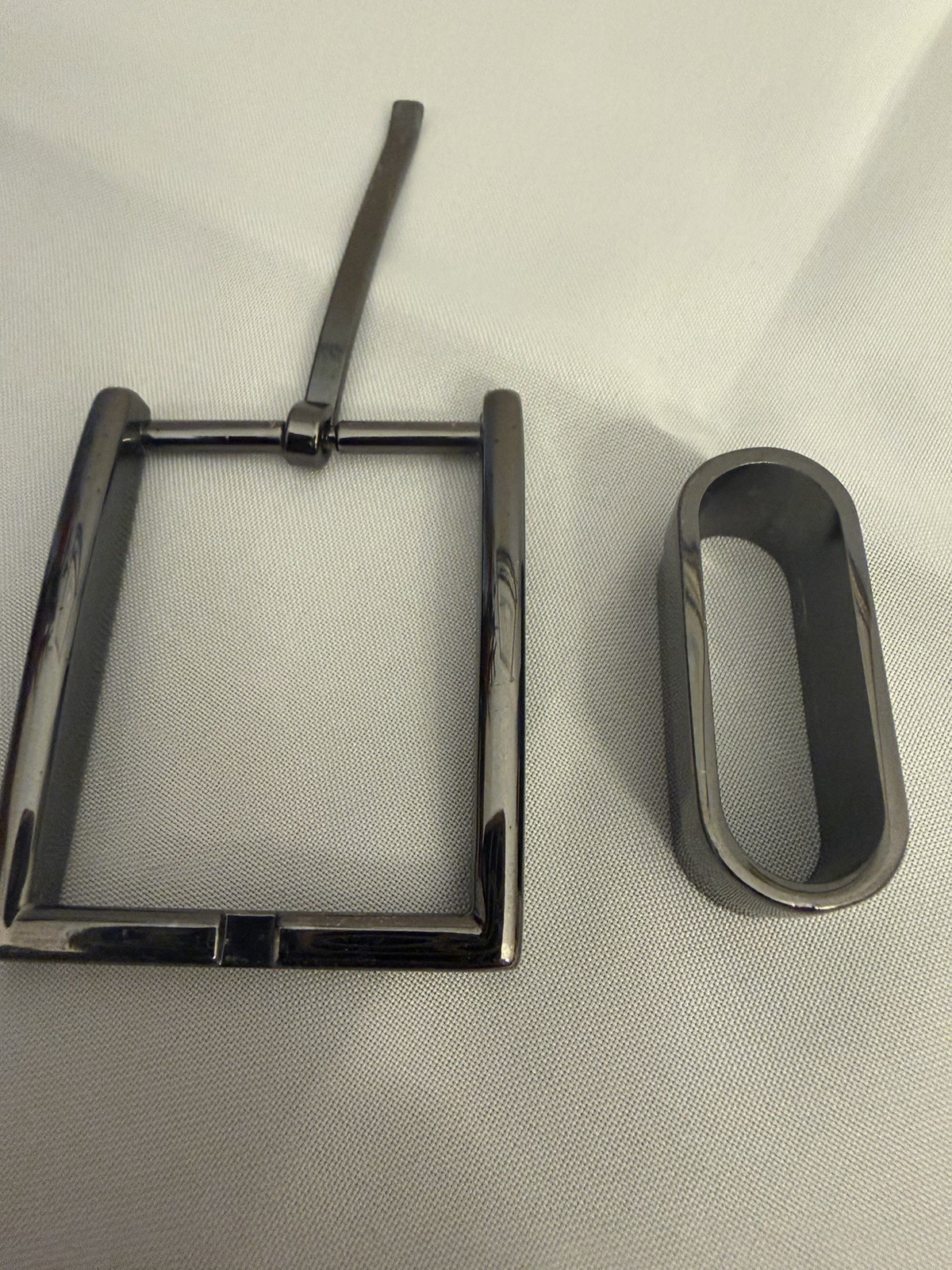Belt Buckle 1.25” Belt Making Replacement Single Prong Black Gun Metal + Loop