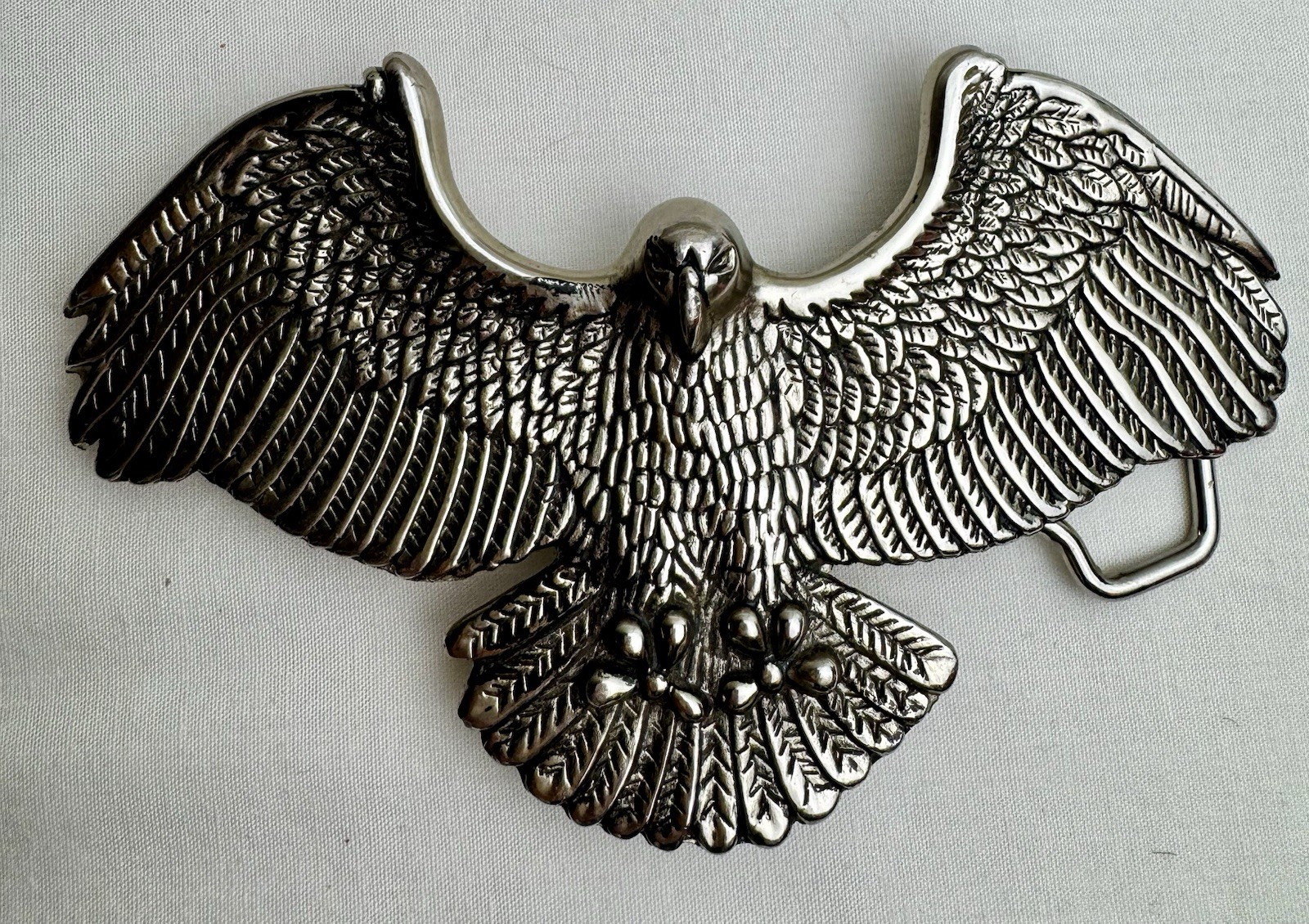 Classico Italia A136 Silver Eagle Belt Buckle Made in Italy Vintage Western 5in