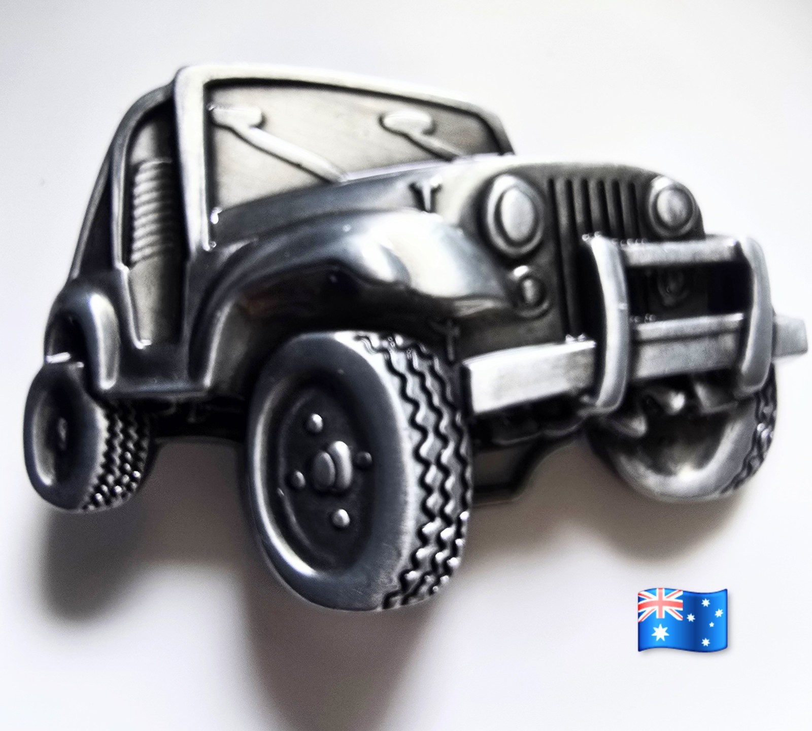 1pce Belt Buckle Jeep Silver Colour Metal 5.5×8.5cm Suit Belt 4cm Width