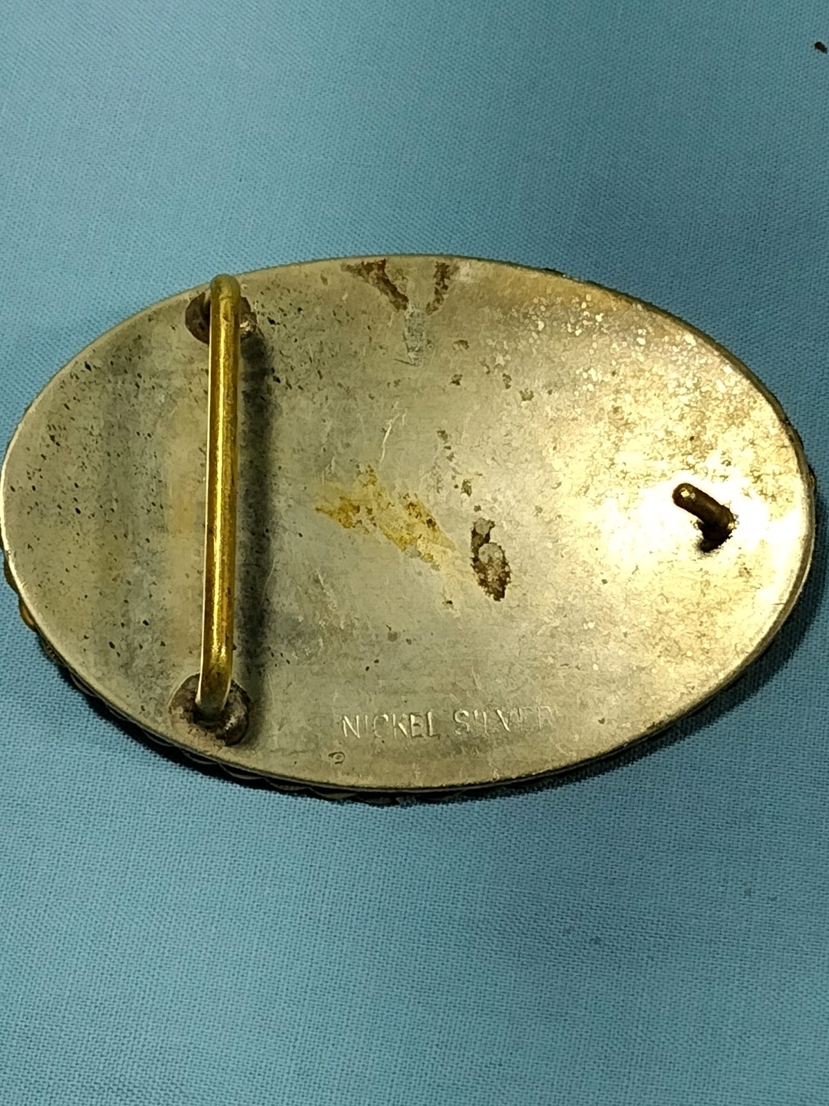 Vintage Yellow Jacket Specialist Belt Buckle Oil Drilling RN# 681 Gold Color