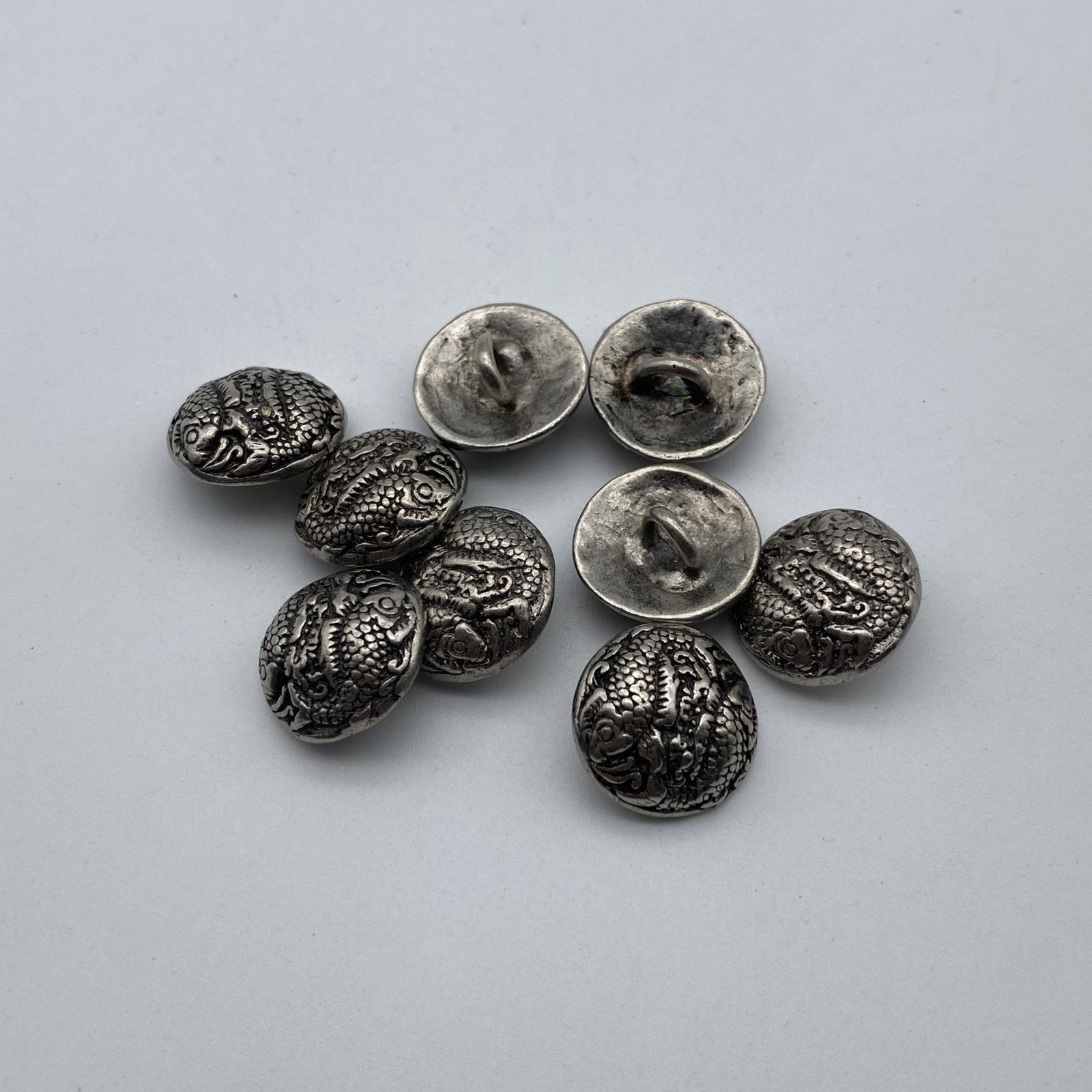 Vintage Shank Button Round Brass Sewing Button,Old Silver Buttons lot