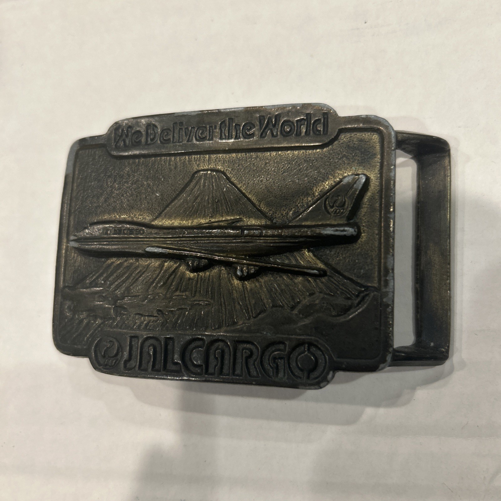 jal cargo Japan Airlines Brass Vintage Belt Buckle We deliver the World