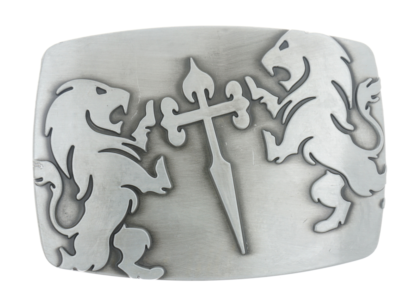 Lions Cross Sword Metal Belt Buckle