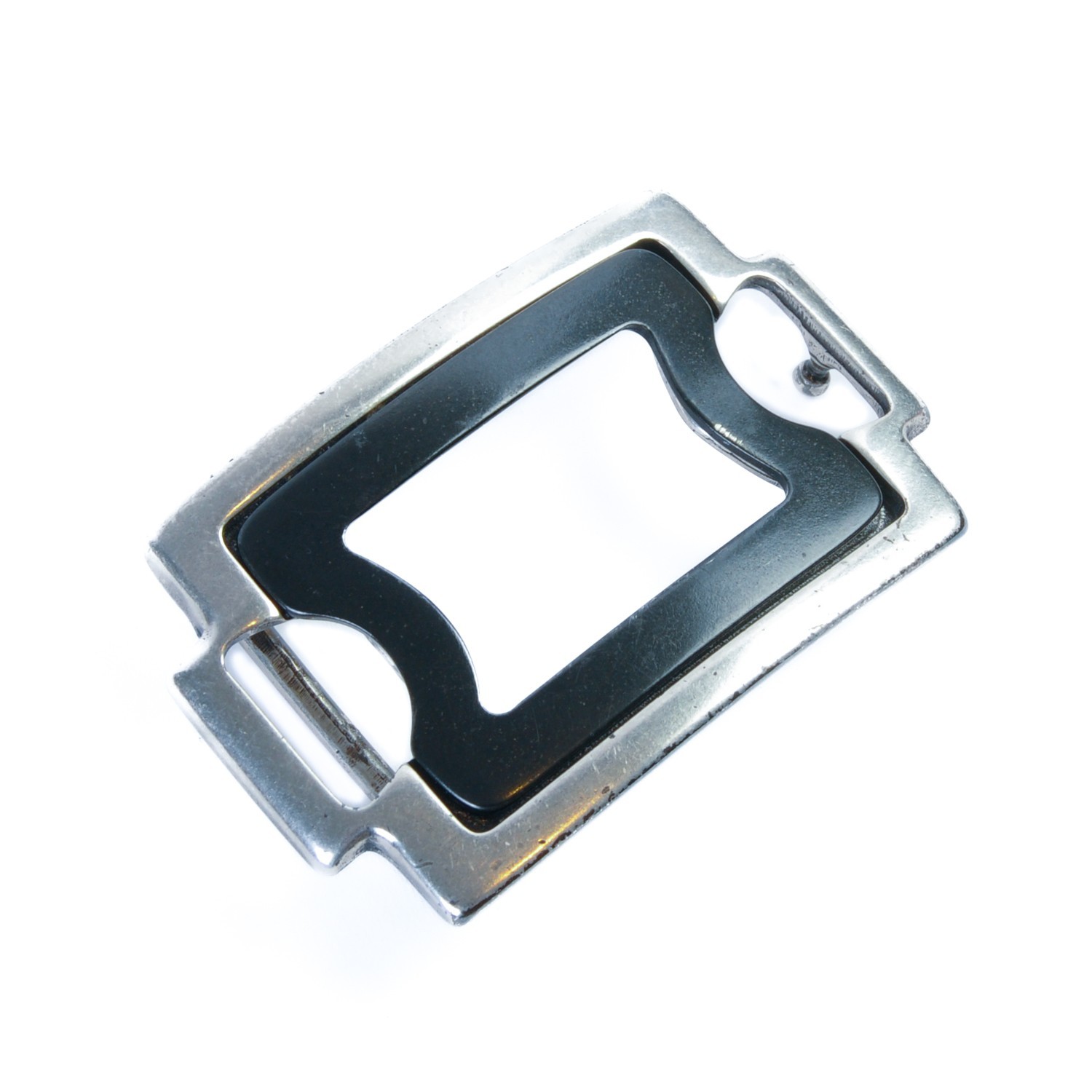 Elliot Rhodes Black and Silver Metal Belt Buckle 37688