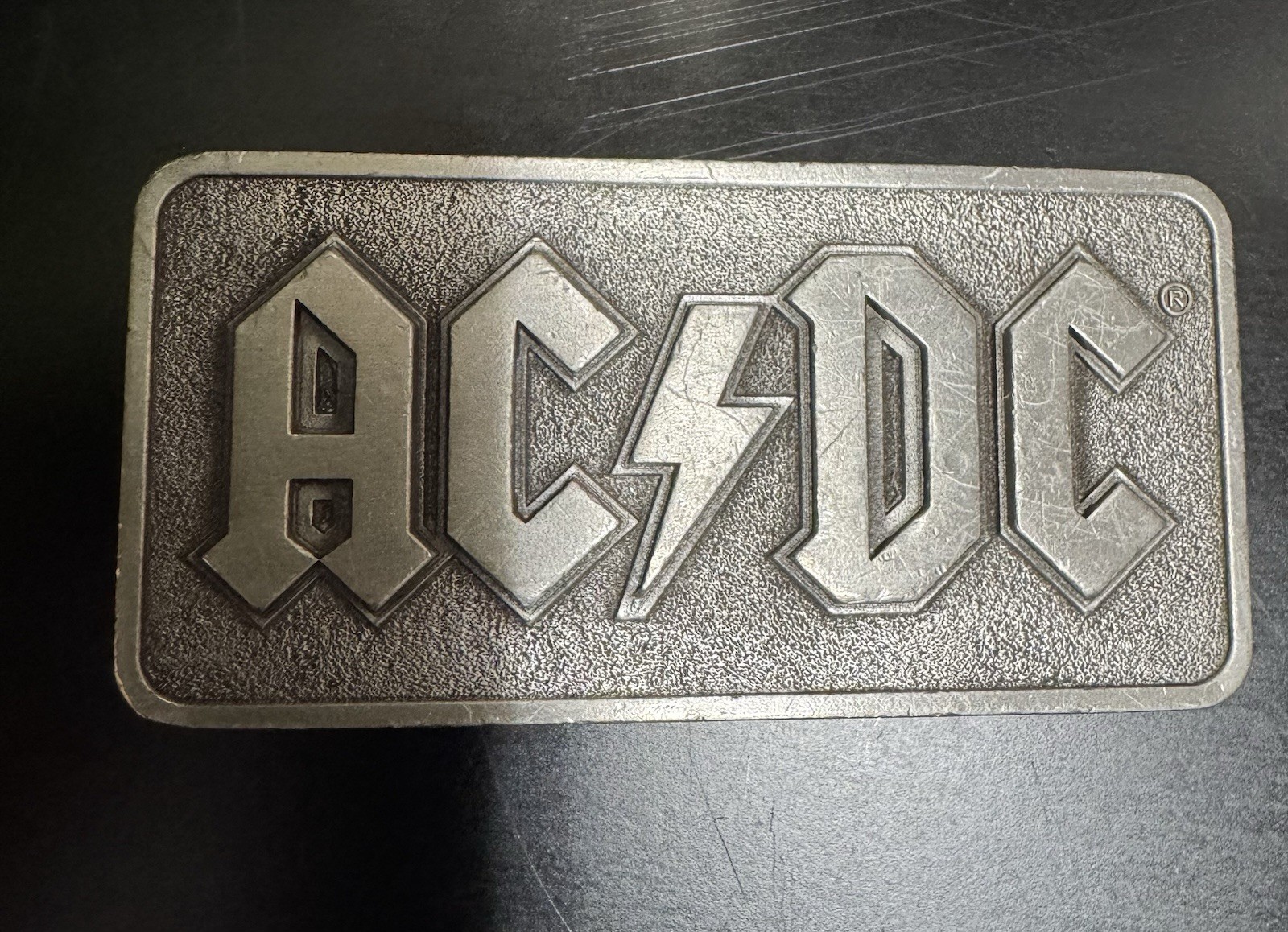 AC/DC Rock Band Rectangular Metal Logo Belt Buckle