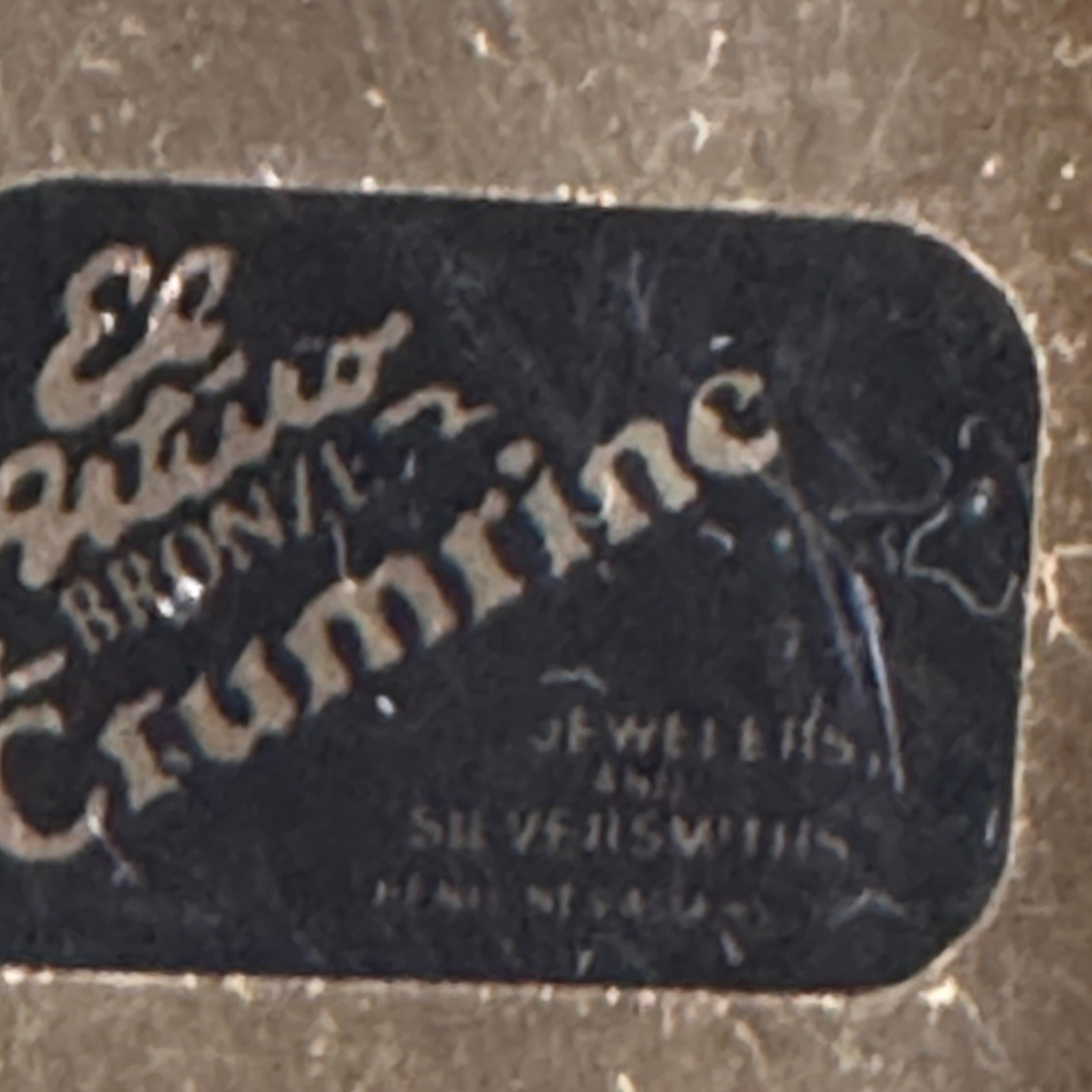 Crumrine El Arturo Bronze Western Belt Buckle Floral Engraved Initial B Vintage
