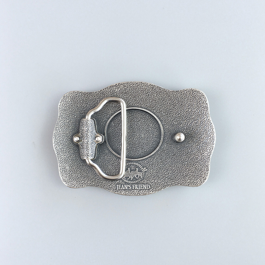 Vintage Silver Plated Southwest Flower Pattern Belt Buckle Boucle de Ceinture