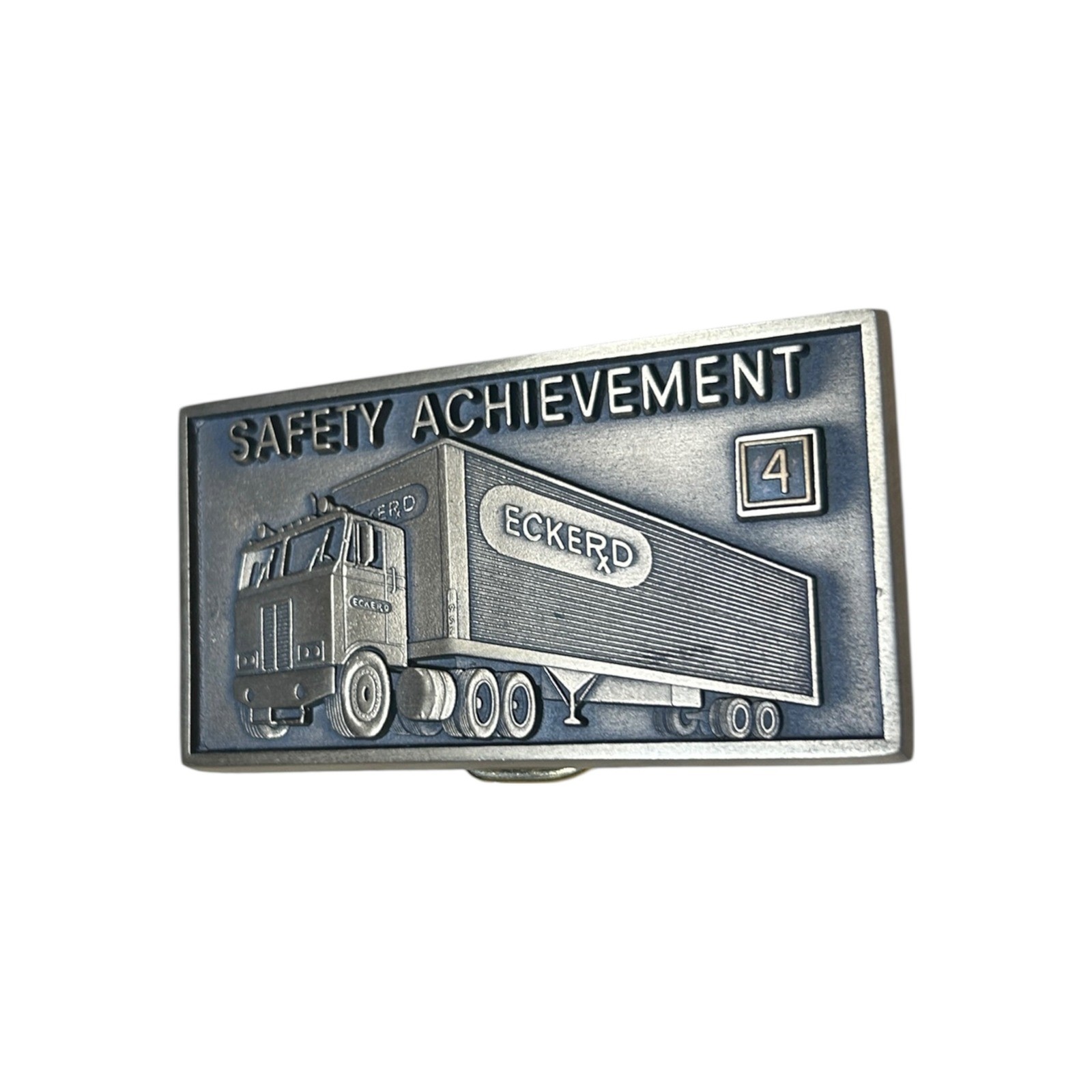 Vintage Eckerd Drugs Safety Achievement 4 Semi Truck Belt Buckle Jostens Metal