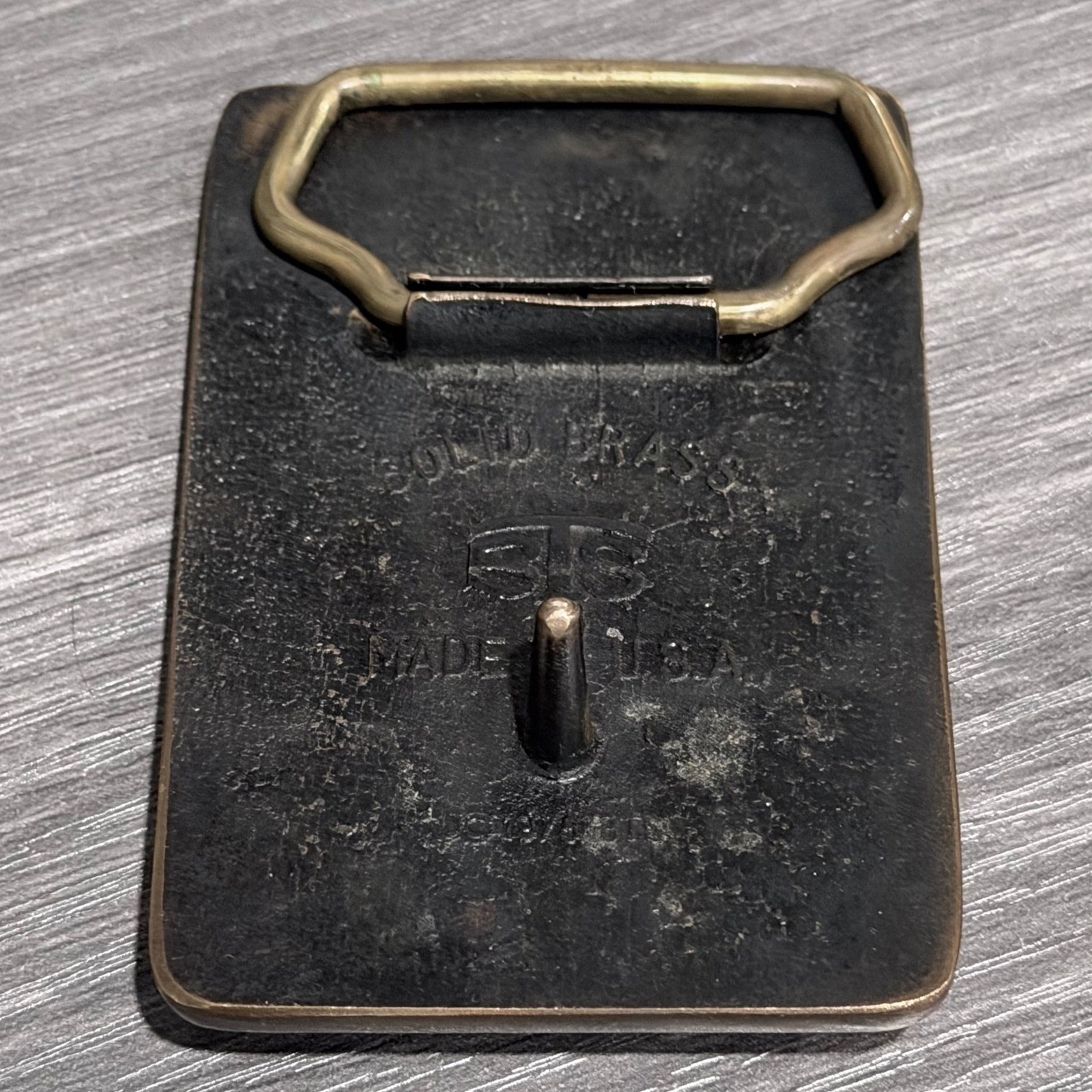 Vintage 1978 AM General Jeep Belt Buckle Solid Brass BTS Made in USA Heritage